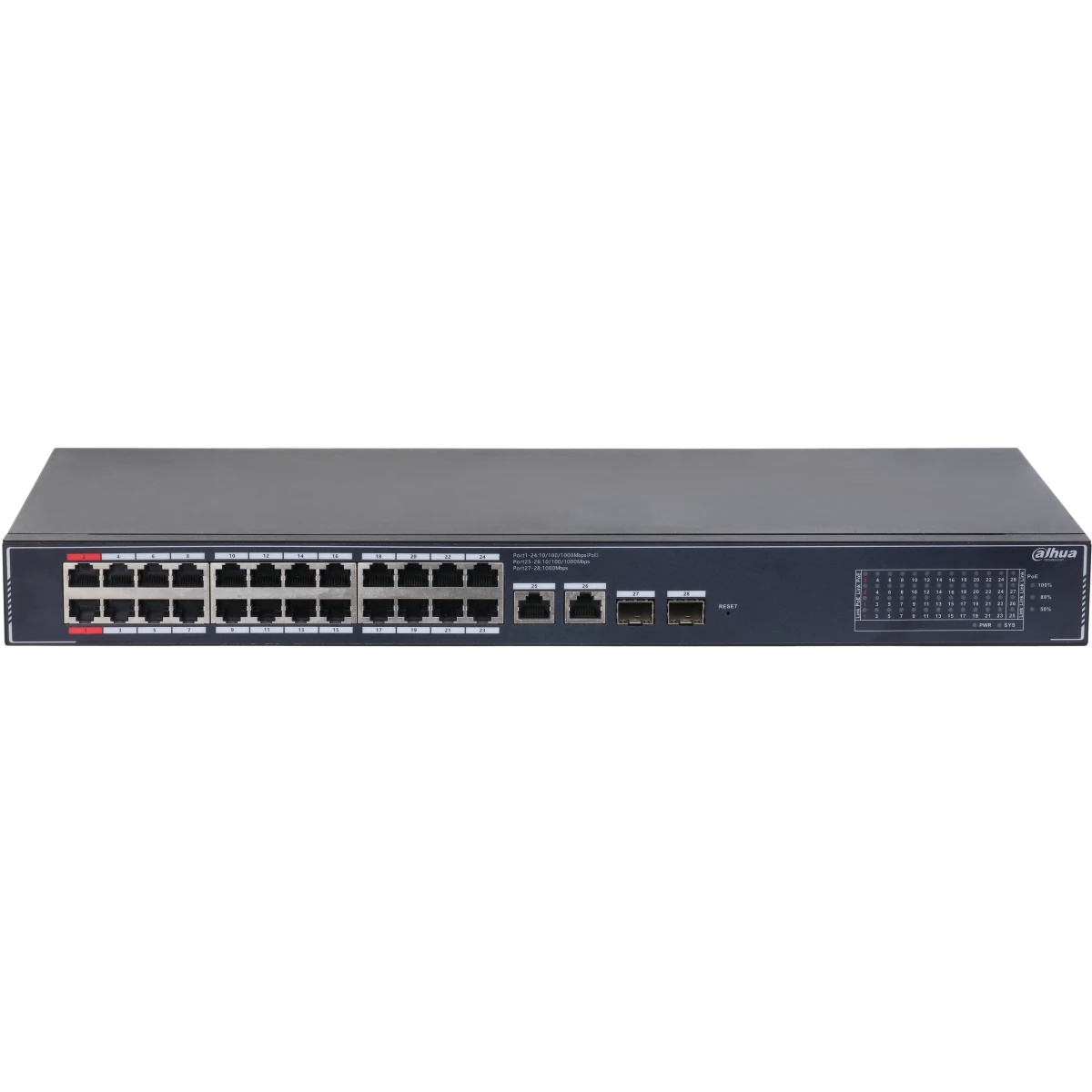 Коммутатор Dahua 28-Port Cloud Managed Gigabit Switch with 24-Port PoE