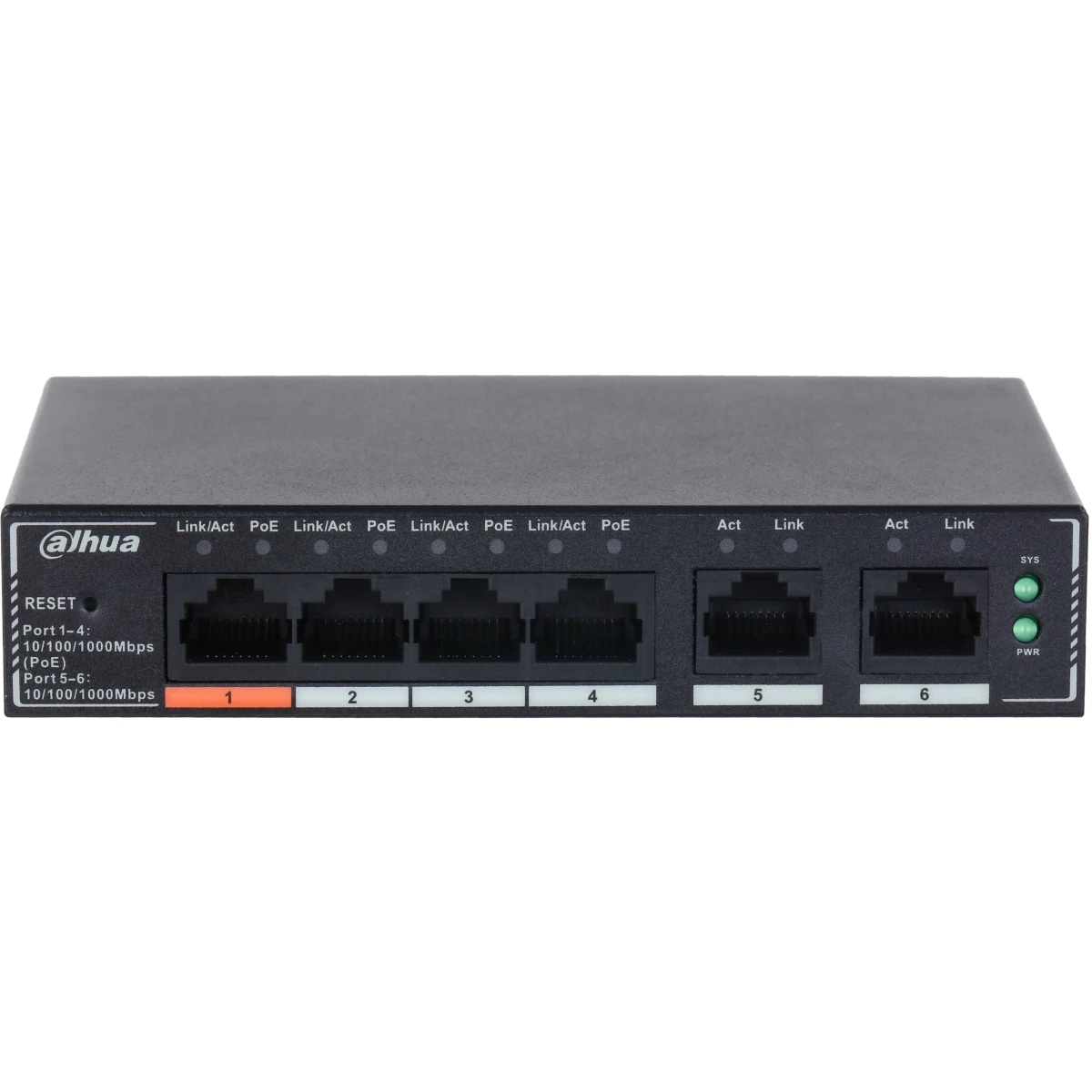Коммутатор Dahua 6-Port Cloud Managed Gigabit Switch with 4-Port PoE
