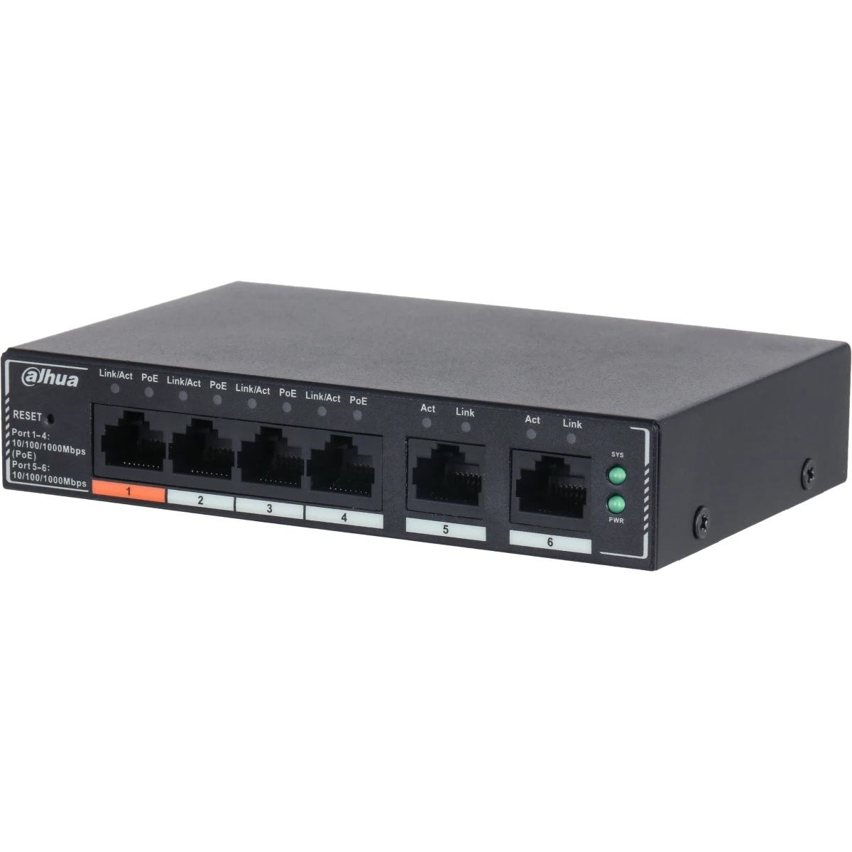 Коммутатор Dahua 6-Port Cloud Managed Gigabit Switch with 4-Port PoE