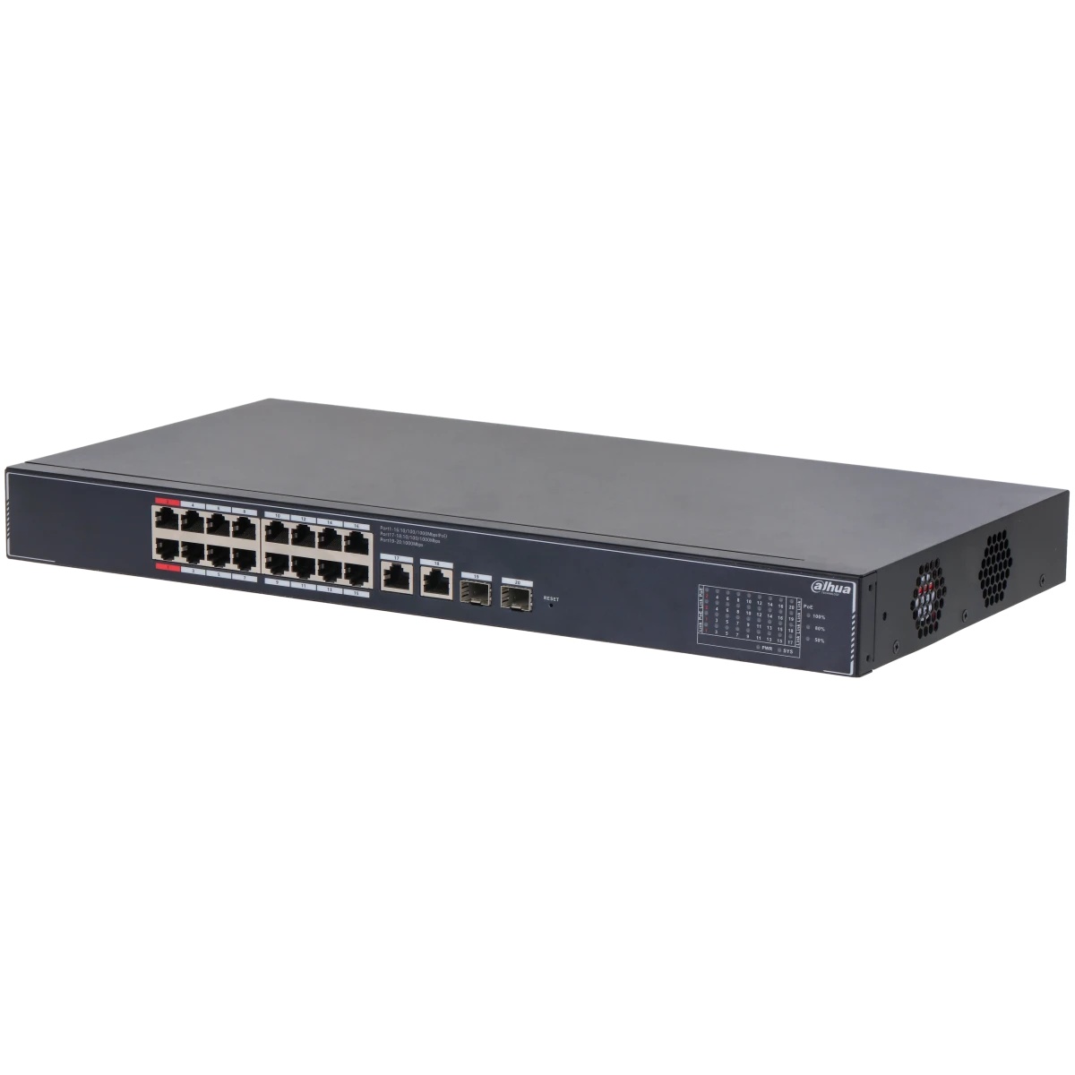 Коммутатор Dahua 20-Port Cloud Managed Gigabit Switch with 16-Port PoE