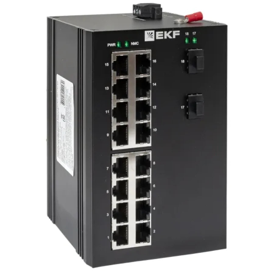 Коммутатор промышленный EKF TSX-U-2GX/SFP-16GT неуправляемый U-2GX/SFP-16GT TSX