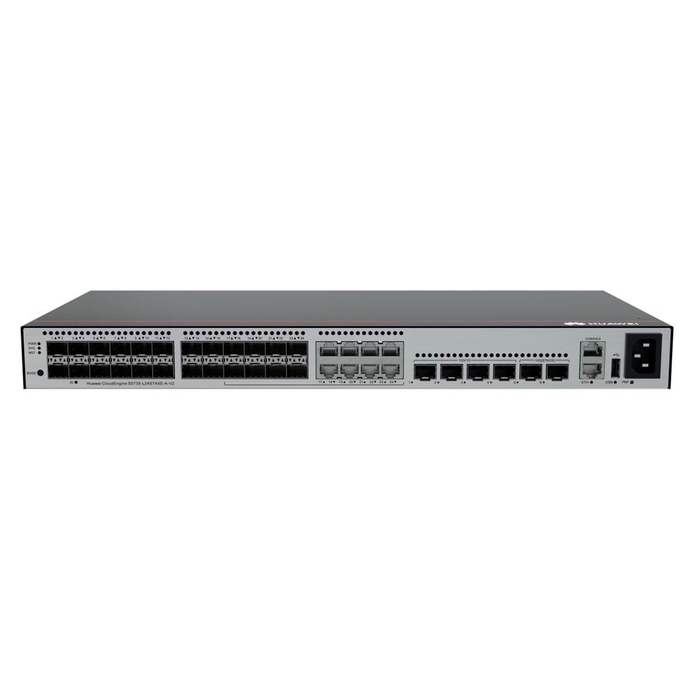 Коммутатор Huawei S5735-L24ST4XE-A-V2 24*GE SFP ports, 8 of which are dual-purpose 10/100/1000 or SF