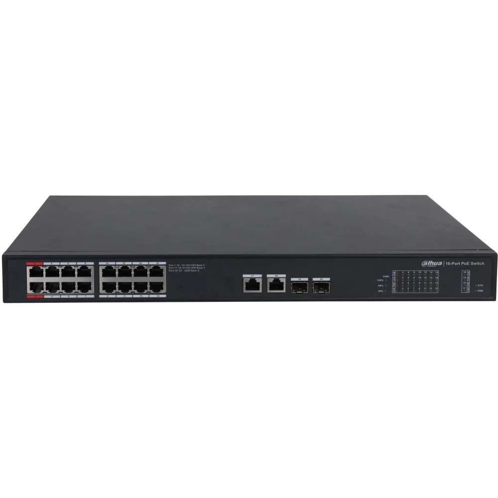 Коммутатор Dahua DH-PFS3220-16GT-240 16-портовый управляемый гигабитный коммутатор с PoE