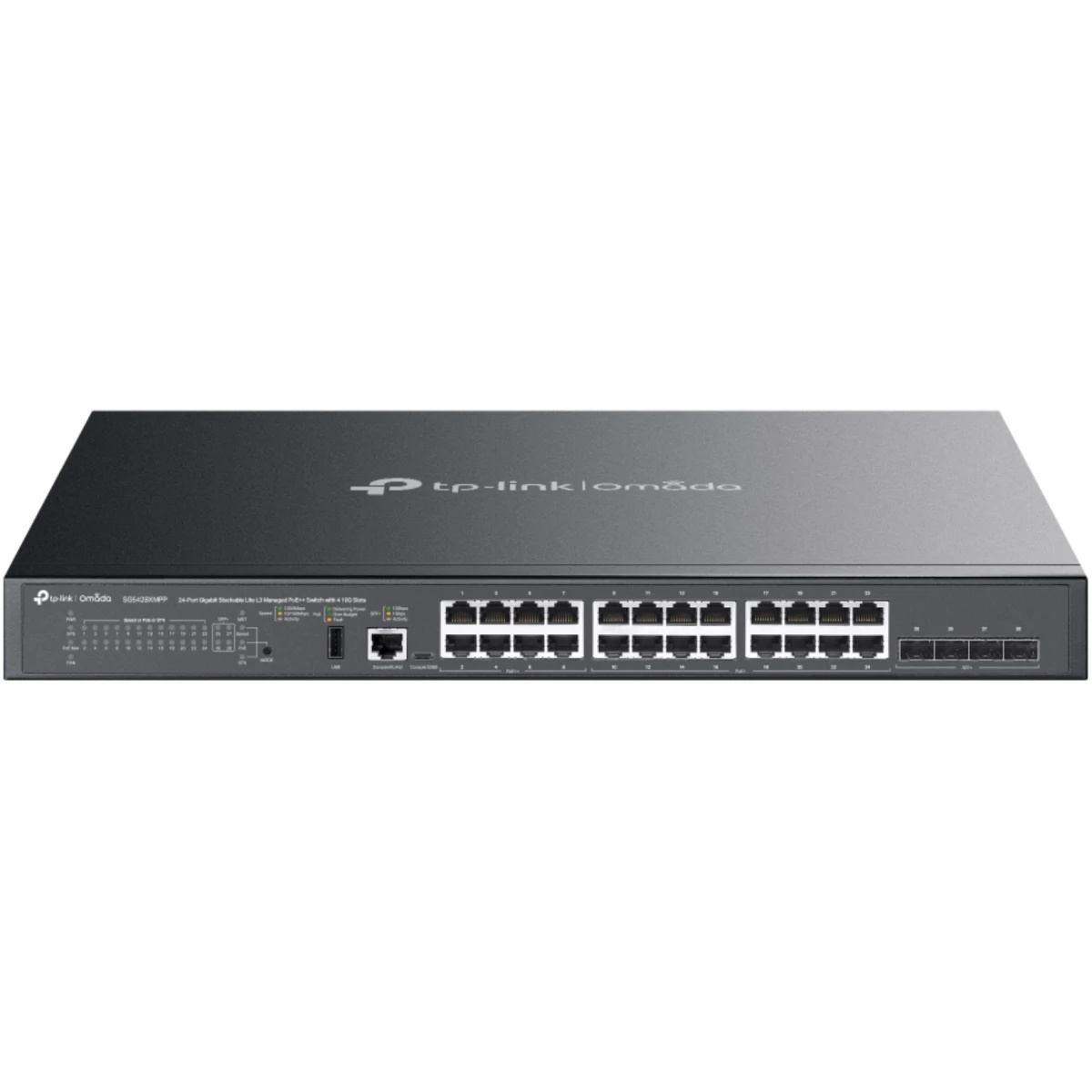Коммутатор Omada 24-Port Gigabit Stackable Lite L3 Managed PoE++ Switch with 4 10G Slots