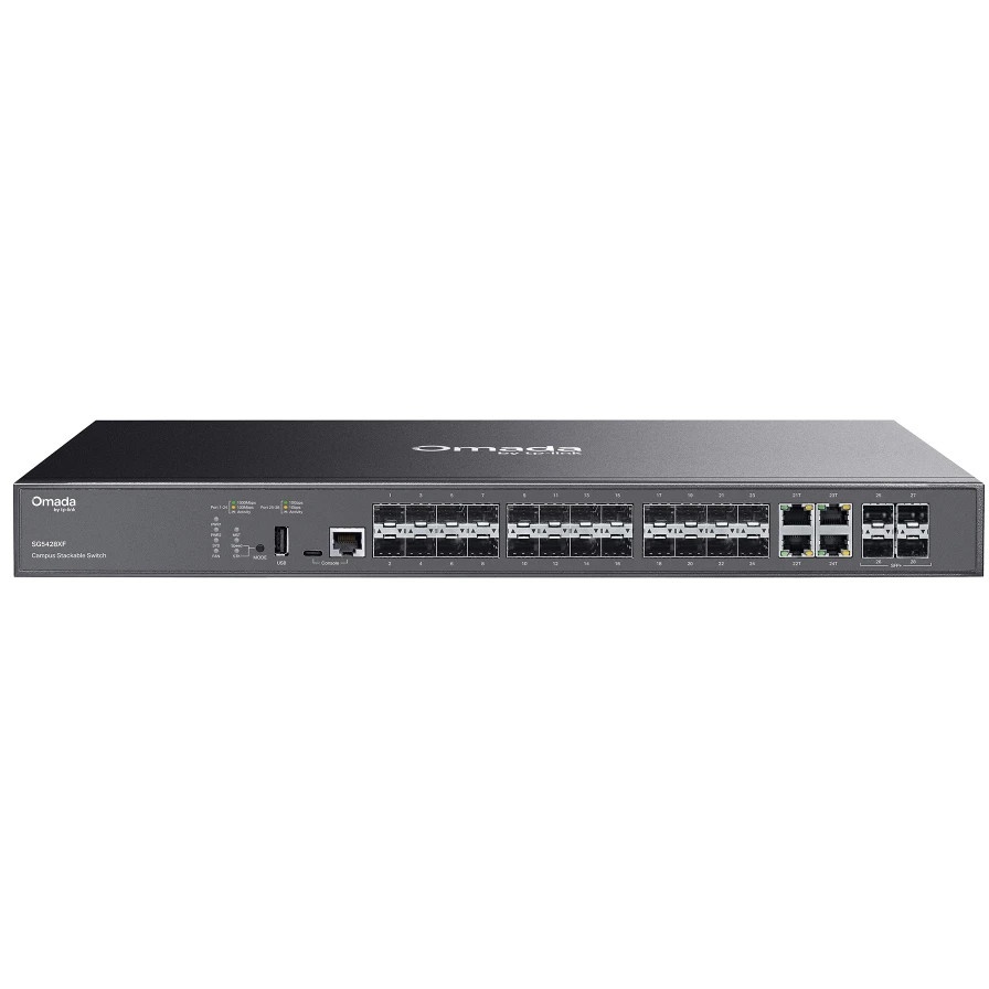 Коммутатор TP-Link SG5428XF, Omada Campus 24-Port SFP Stackable Lite L3 Managed Switch with 4 10G Sl