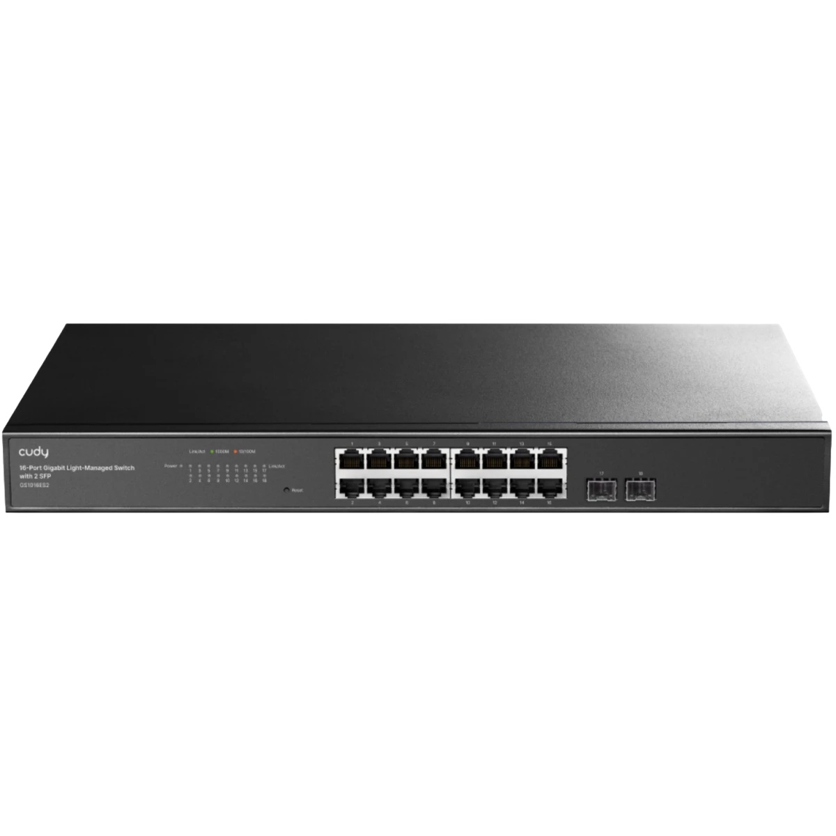 Коммутатор 16-Port Gigabit Light Managed Switch, 16 Gigabit RJ45 Ports, 2 Gigabit SFP ports, VLAN/Ex