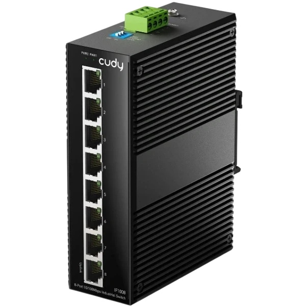 Промышленный коммутатор 8-Port 10/100M Aluminum Industrial Switch, 8 10/100M Ports, Din-Rail& Wall m