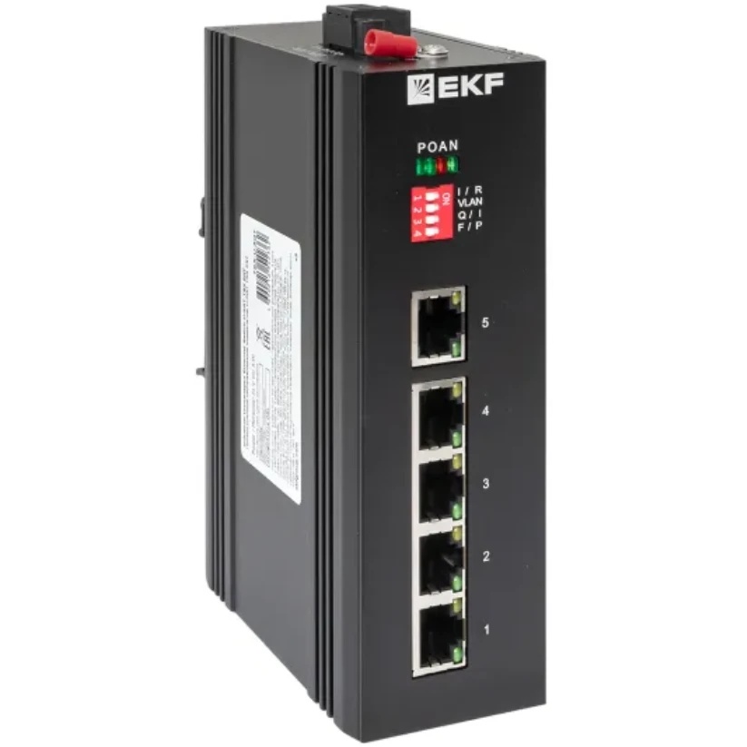 Промышленный неуправляемый коммутатор U-5GT, 5 портов 10/100/1000Base-T(X) RJ45, монтаж на динрейку