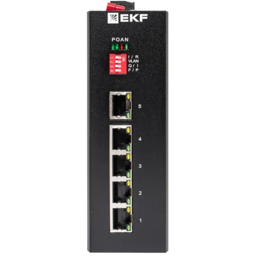 Промышленный неуправляемый коммутатор U-5GT, 5 портов 10/100/1000Base-T(X) RJ45, монтаж на динрейку