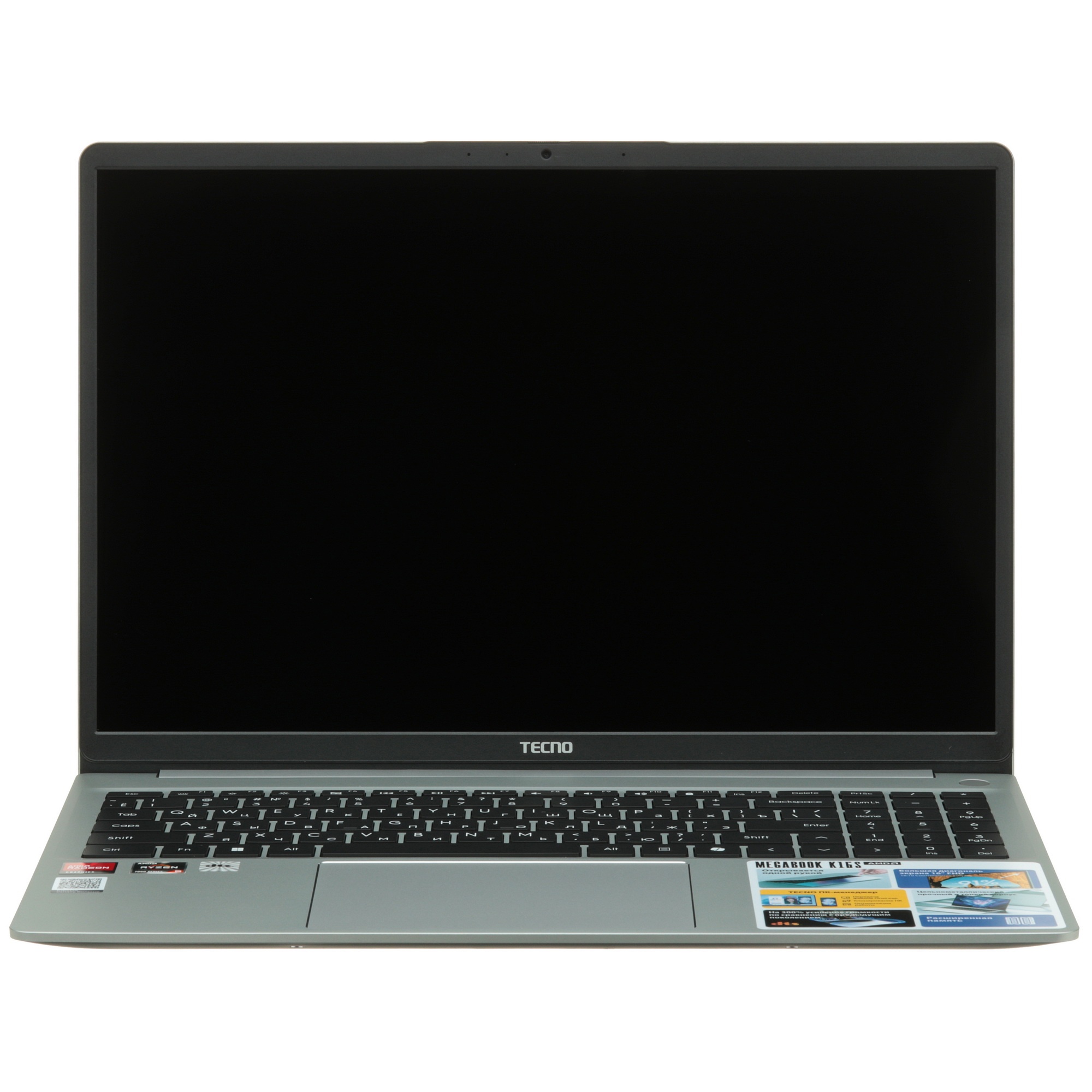 Ноутбук Tecno MegaBook K16SDA серебристый Ryzen 5 7430U 8Gb SSD256Gb AMD Radeon Graphics 16" IPS WUX