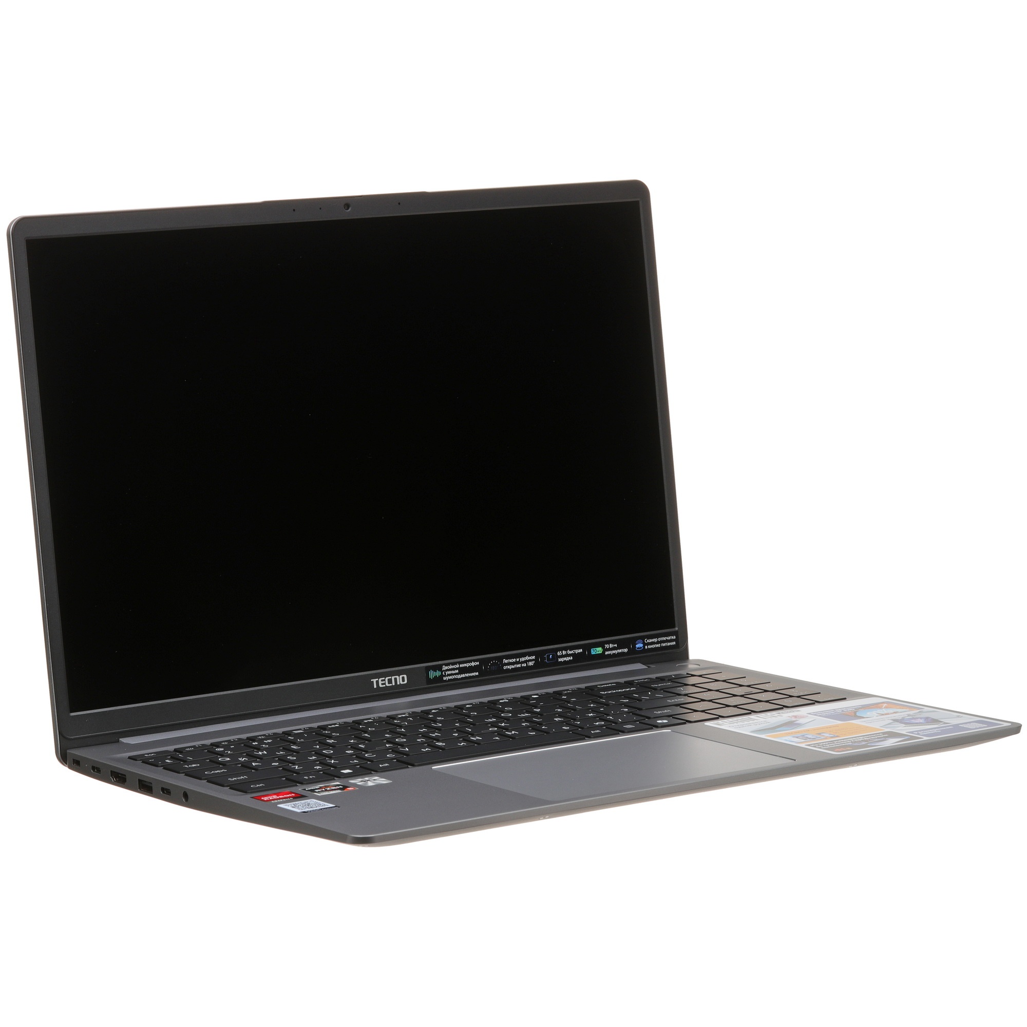 Ноутбук Tecno MegaBook K16SDA серый Ryzen 5 7430U 16Gb SSD1Tb AMD Radeon Graphics 16" IPS WUXGA (192
