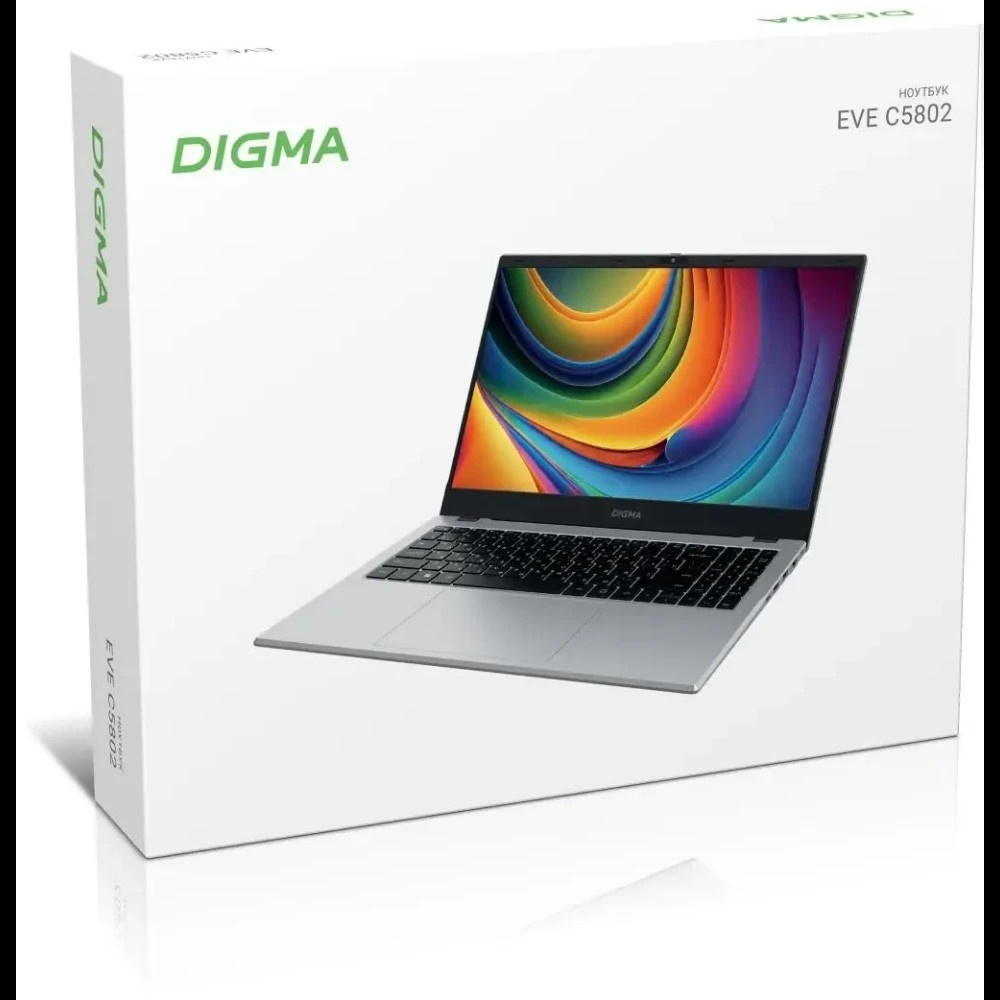Ноутбук Digma EVE C5802 15.6" N100 8Gb SSD256Gb Intel UHD Graphics IPS FHD (1920x1080) Windows 11 Pr