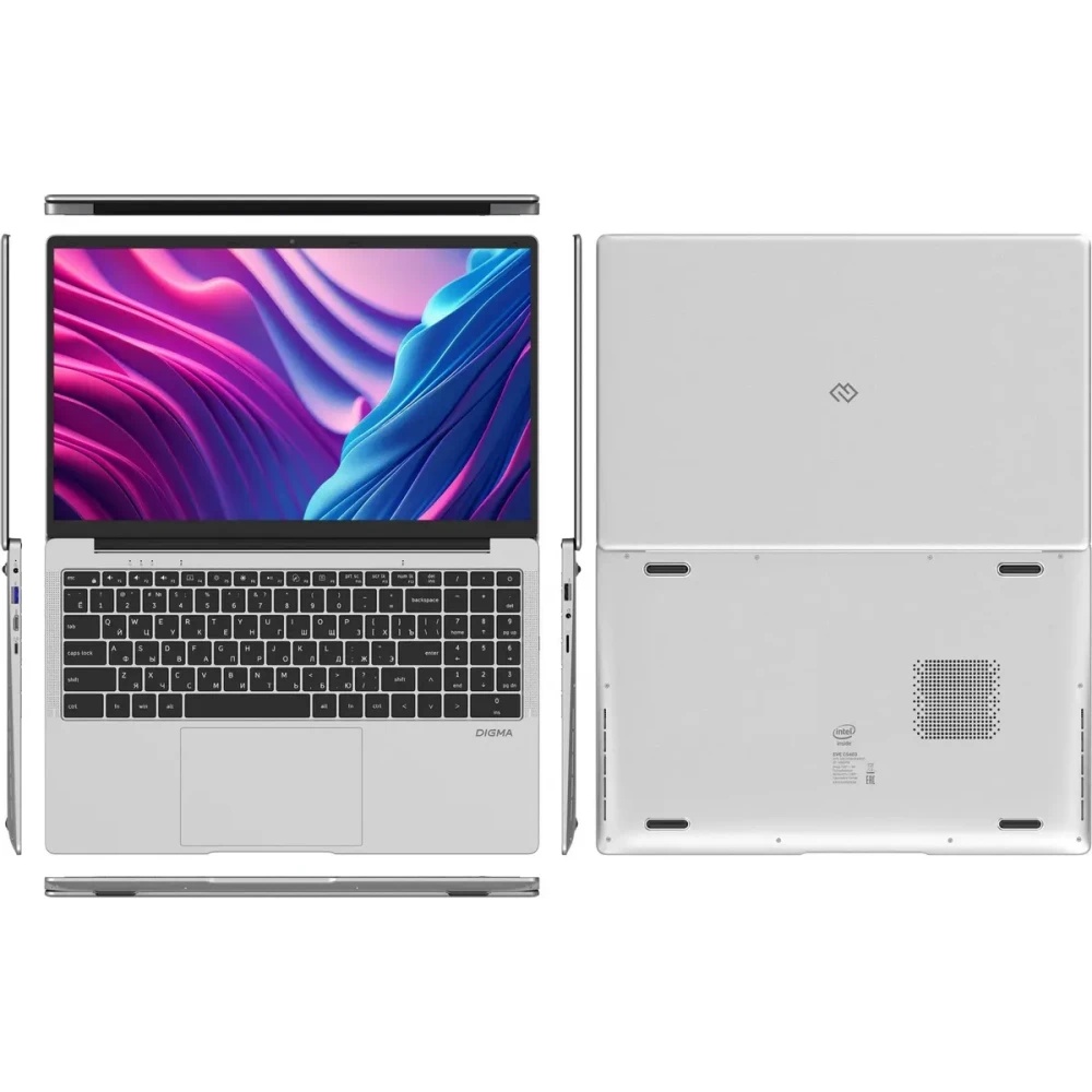 Ноутбук 15.6" IPS FHD DIGMA EVE C5403 silver (Cel N4020/4Gb/128Gb SSD/VGA int/W11Pro) (DN15CN-4BXW02