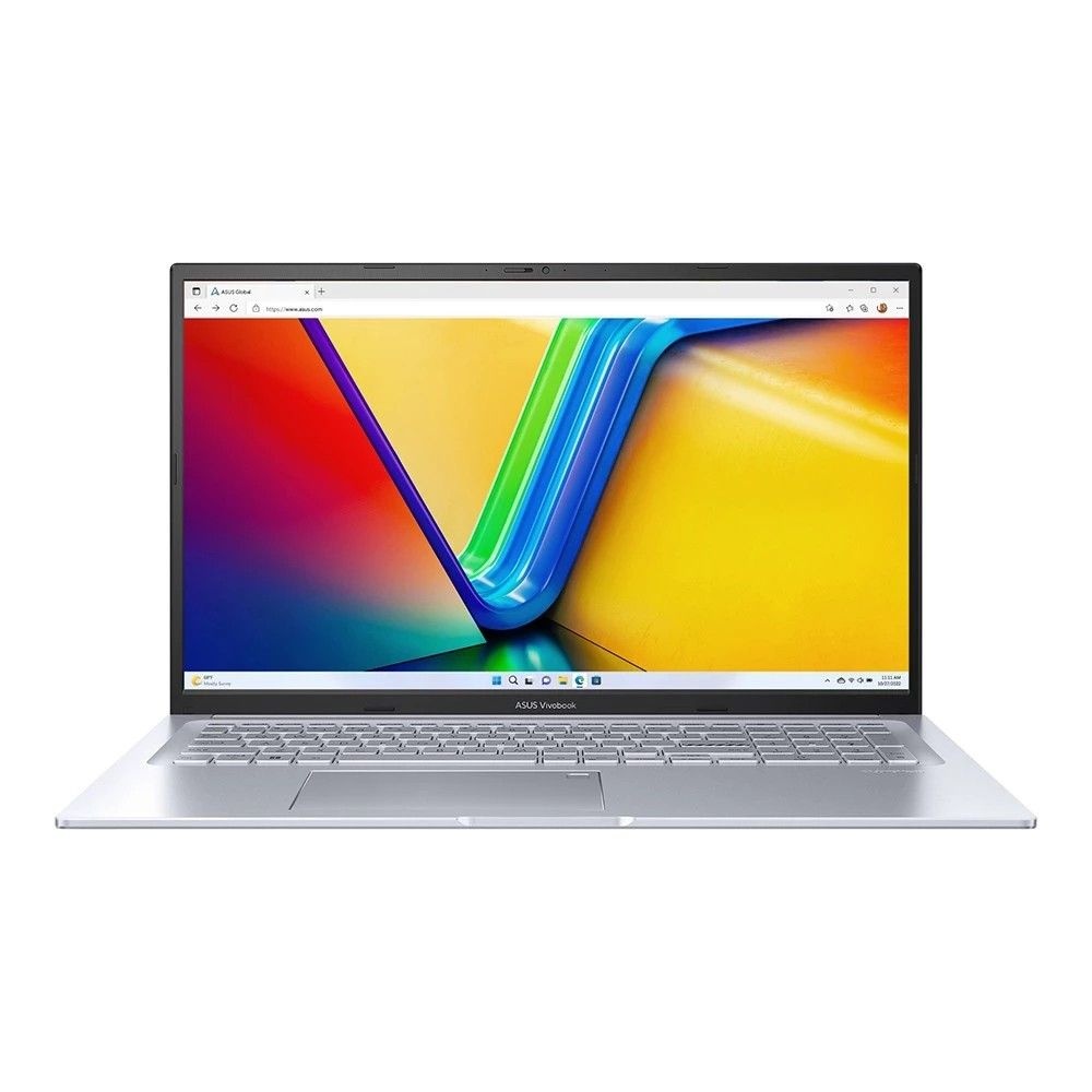 Ноутбук ASUS Vivobook 17X M3704YA-AU161 серебристый 17.3" IPS 1920x1080, AMD Ryzen 5 7430U 2.3 ГГц,