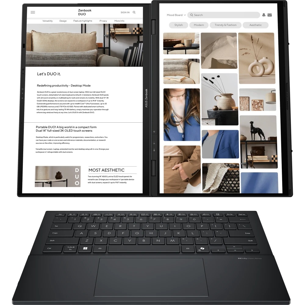Ноутбук ASUS UX8406CA-QL221W Duo Touch 14+14"(1920x1200 + 1920x1200 OLED 16:10)/Touch/Intel Core Ult