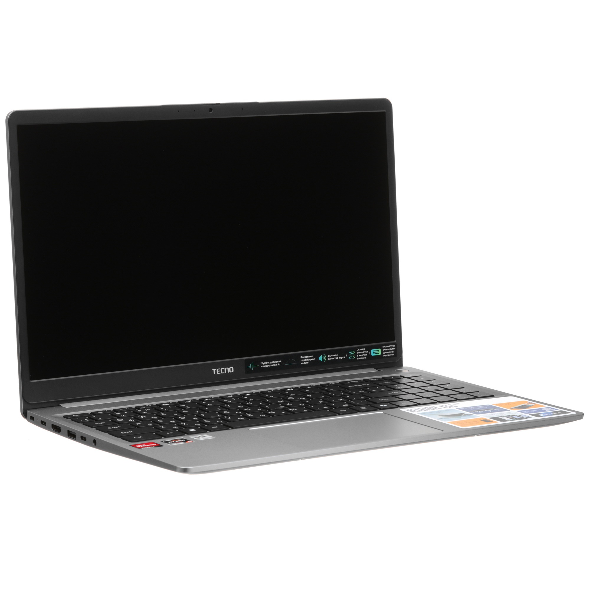 Ноутбук&nbsp;15.6"&nbsp;TECNO&nbsp;Megabook&nbsp;K15S&nbsp;K15SDA серый&nbsp;Ryzen&nbsp;5&nbsp;7430U/16Gb/SSD1Tb/AMDRadeonGraphics/FHD/Win11