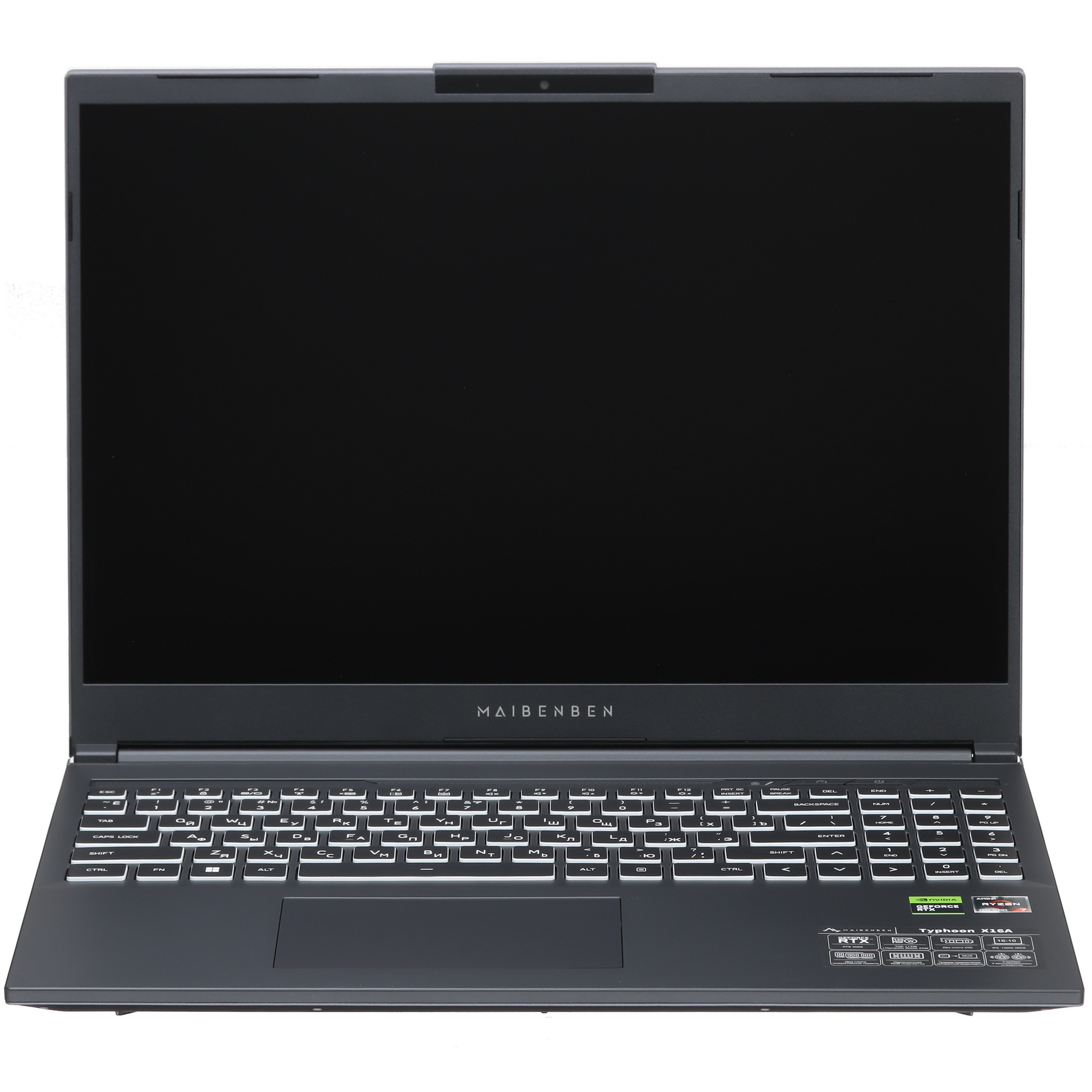 Ноутбук Maibenben X16A-R77446 16" FHD IPS 120Hz, AMD R7-7435HS, 16Gb, 512Gb SSD, NVidia RTX4060 8Gb,