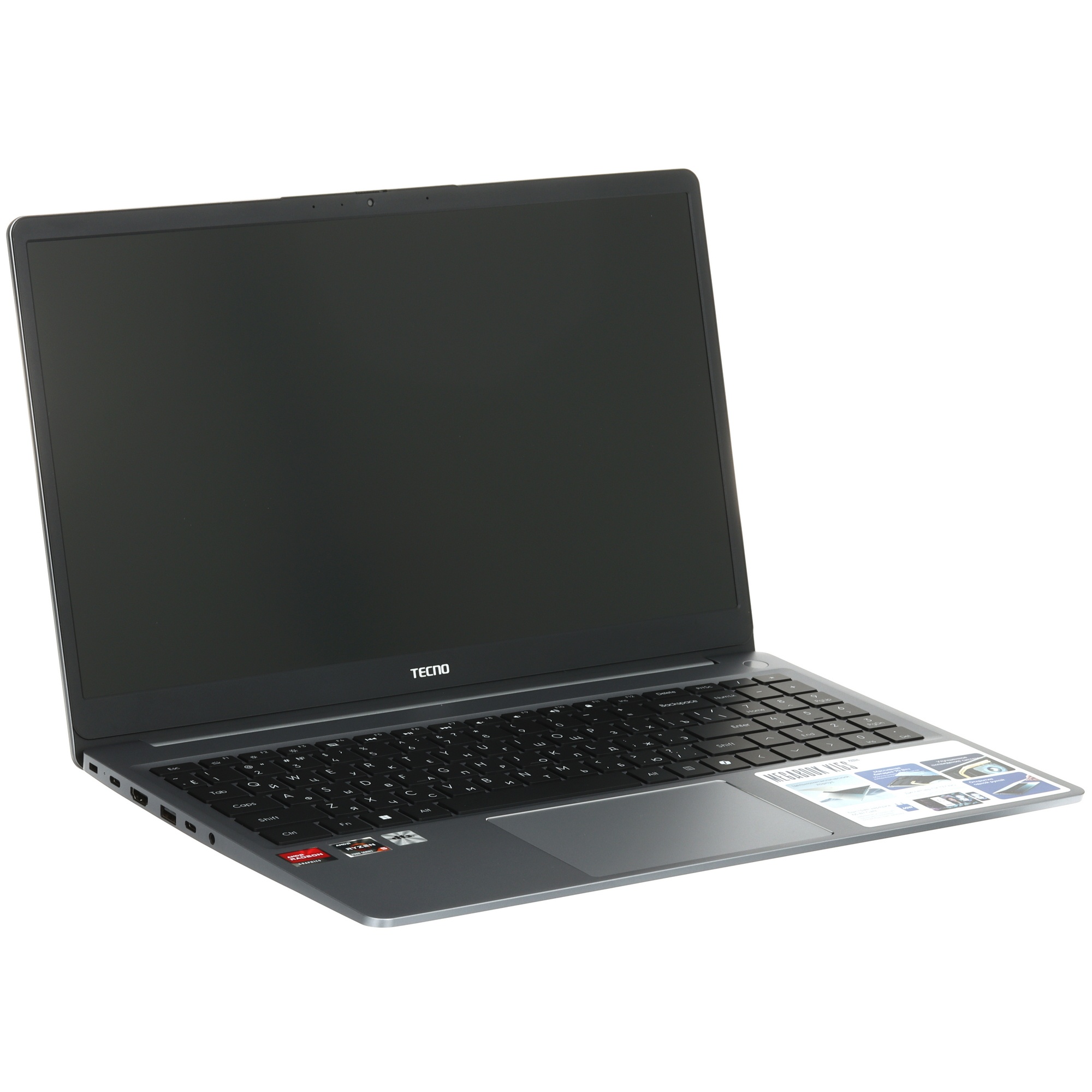 Ноутбук&nbsp;15.6"&nbsp;TECNO&nbsp;Megabook&nbsp;K15S&nbsp;K15SDA серый&nbsp;Ryzen&nbsp;5&nbsp;7430U/16Gb/SSD512Gb/AMDRadeonGraphics/FHD/Win