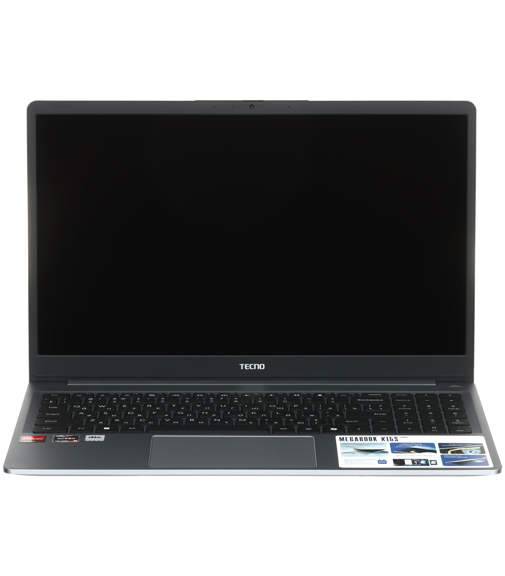 Ноутбук&nbsp;15.6"&nbsp;TECNO&nbsp;Megabook&nbsp;K15S&nbsp;K15SDA серый&nbsp;Ryzen&nbsp;5&nbsp;7430U/16Gb/SSD512Gb/AMDRadeonGraphics/FHD/Win