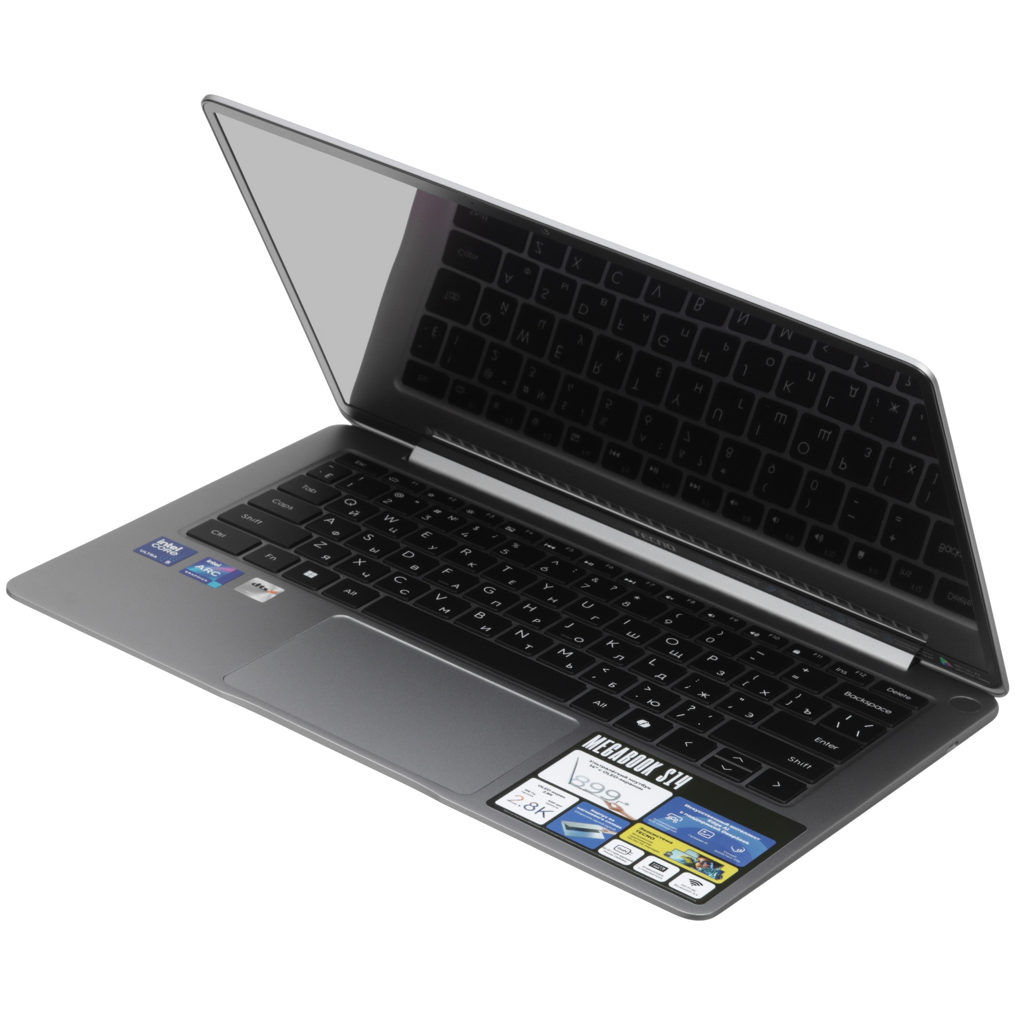 Ноутбук Tecno MegaBook S14MM Core Ultra 5 125H 16Gb SSD1Tb Intel Arc 14" OLED 2.8K (2880x1800) Windo