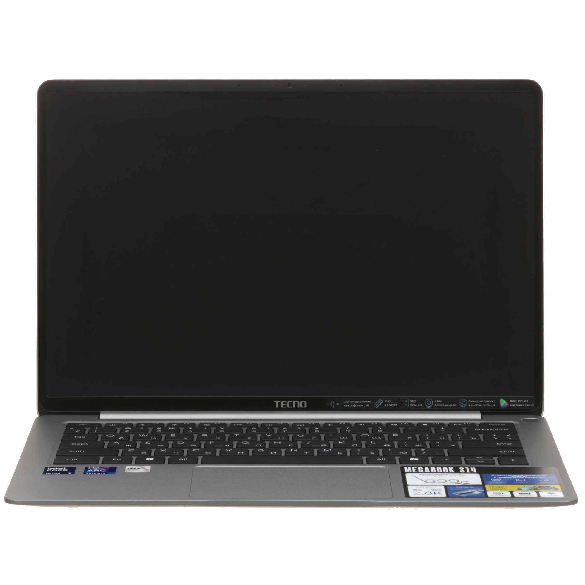 Ноутбук Tecno MegaBook S14MM Core Ultra 9 185H 32Gb SSD2Tb Intel Arc 14" OLED 2.8K (2880x1800) Windo