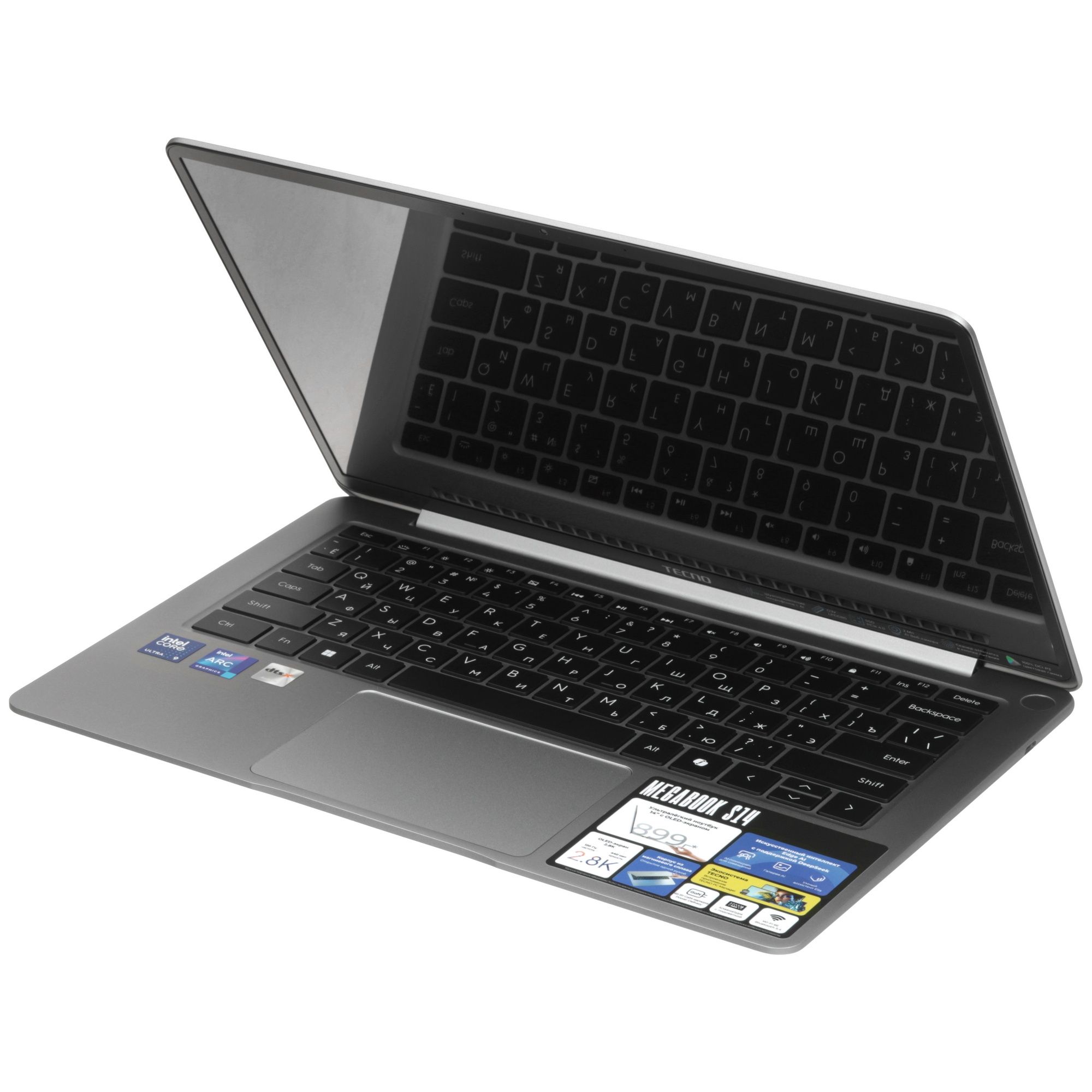 Ноутбук Tecno MegaBook S14MM Core Ultra 9 185H 32Gb SSD2Tb Intel Arc 14" OLED 2.8K (2880x1800) Windo