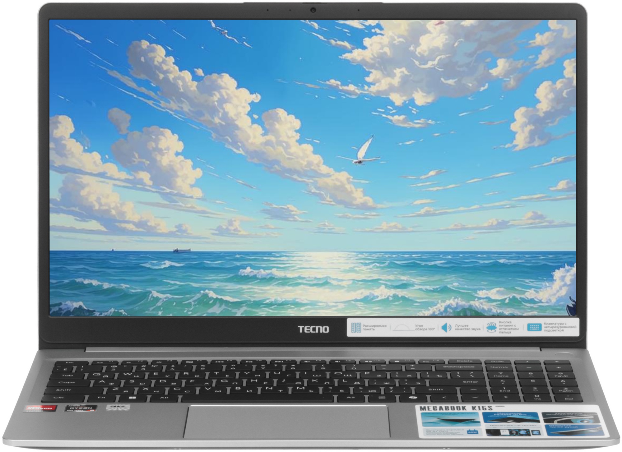 Ноутбук Tecno MegaBook K15SDA Ryzen 5 7430U 16Gb SSD512Gb AMD Radeon Graphics 15.6" IPS FHD (1920x10