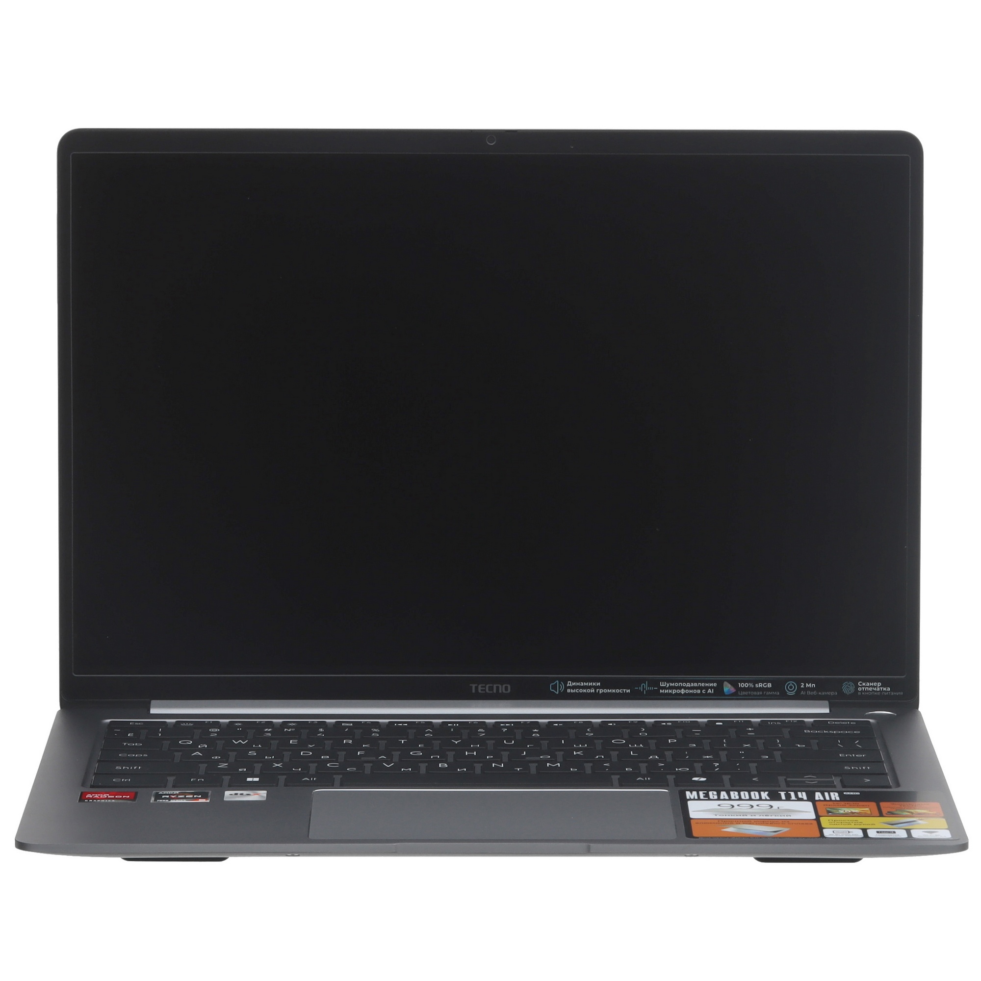 Ноутбук Tecno MegaBook T14FA Air Ryzen 5 7535HS 16Gb SSD512Gb AMD Radeon Graphics 14.1" IPS WUXGA (1