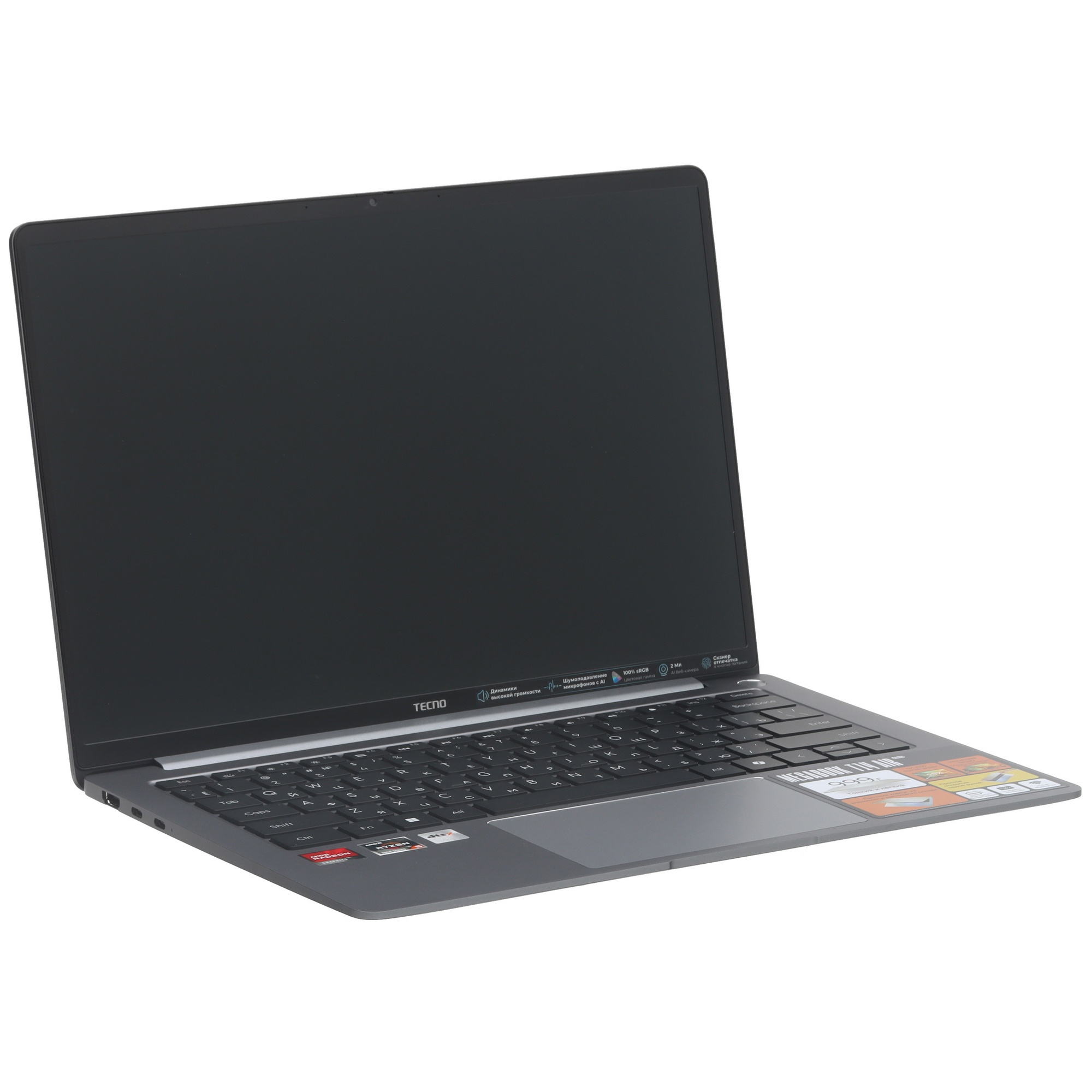 Ноутбук Tecno MegaBook T14FA Air Ryzen 5 7535HS 16Gb SSD512Gb AMD Radeon Graphics 14.1" IPS WUXGA (1