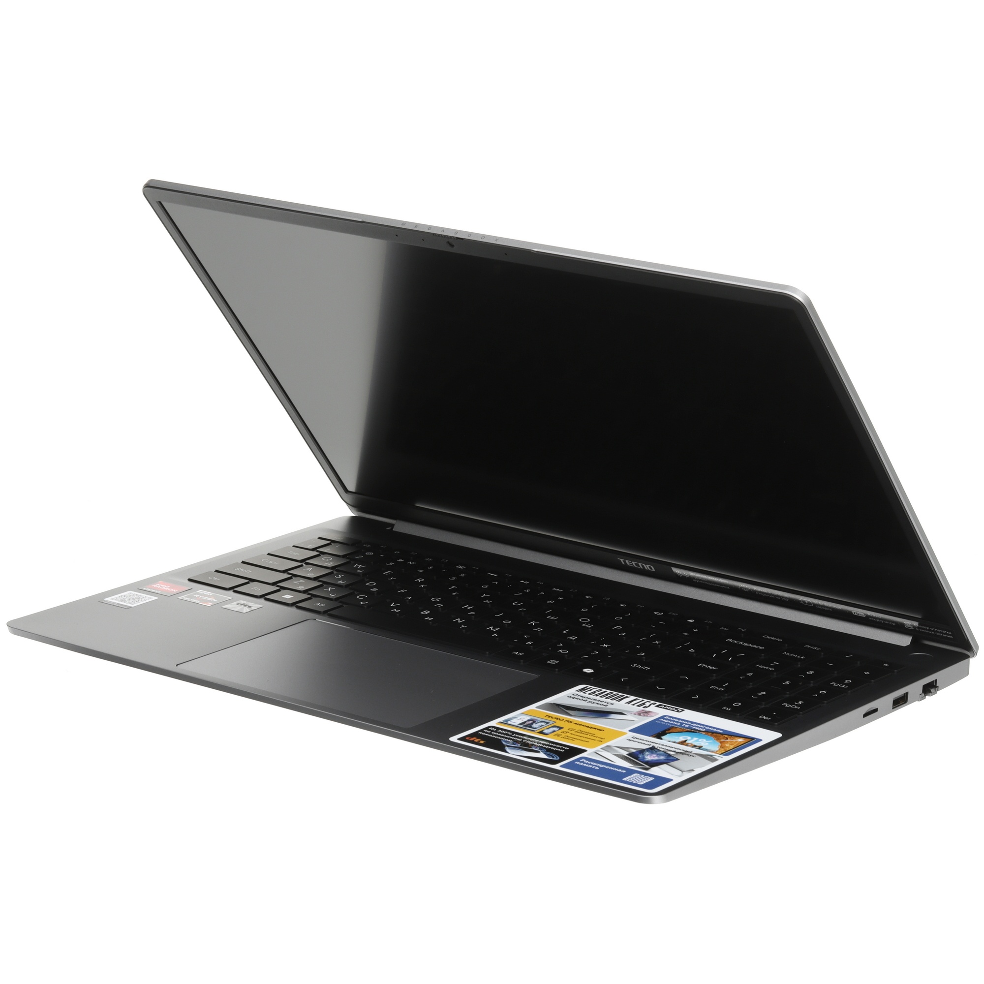 Ноутбук Tecno MegaBook K16SDA Ryzen 7 5825U/16Gb/SSD1Tb/16"/IPS/WUXGA/W11H/grey/6060mAh