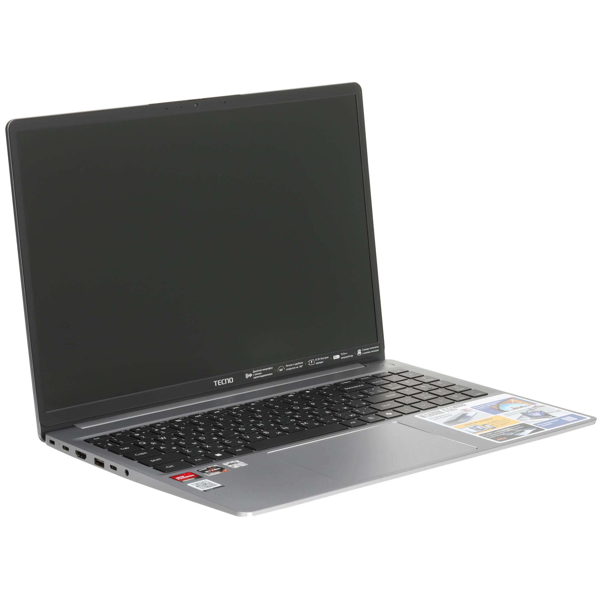 Ноутбук Tecno MegaBook K16SDA Ryzen 7 5825U/16Gb/SSD1Tb/16"/IPS/WUXGA/W11H/grey/6060mAh