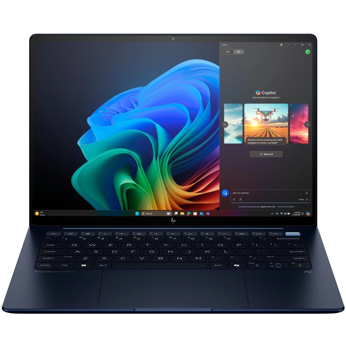 Ноутбук ElieBook Ultra G1i 14AI, U7-258V/ 2.8K (2880x1800), OLED, (Англ.кл.) touch 400 nits / 9 MP I