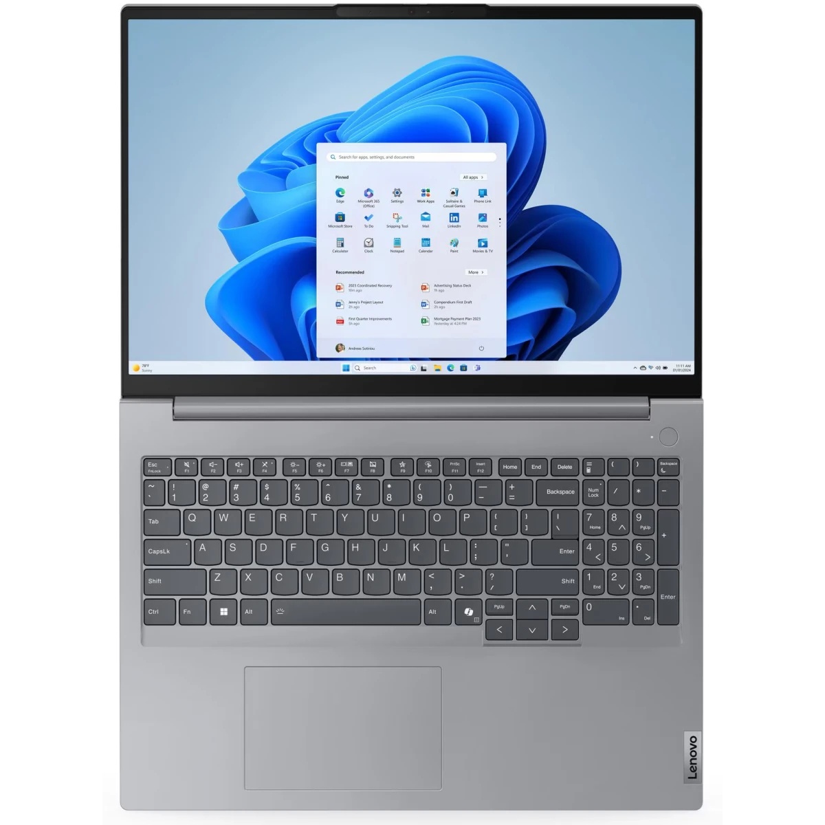 Ноутбук Lenovo ThinkBook 16 G7 ARP 16" WUXGA (1920x1200) IPS 300N, Ryzen 5 7533HS, 1x16GB DDR5-4800,