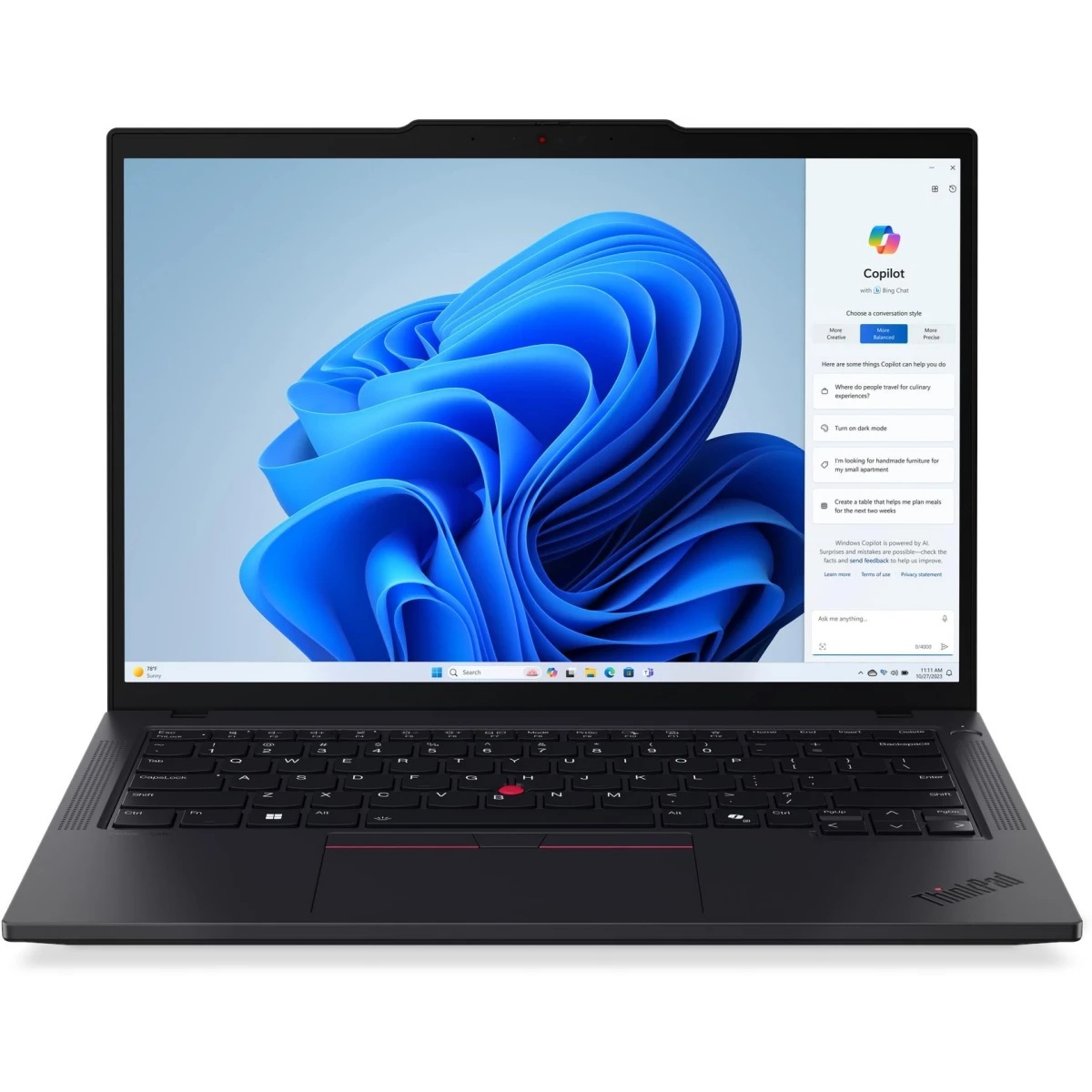 Ноутбук ThinkPad T14 Gen 5 14" WUXGA (1920 x 1200), Ultra 7 155U, 16GB DDR5, 512GB SSD M.2, Intel Gr