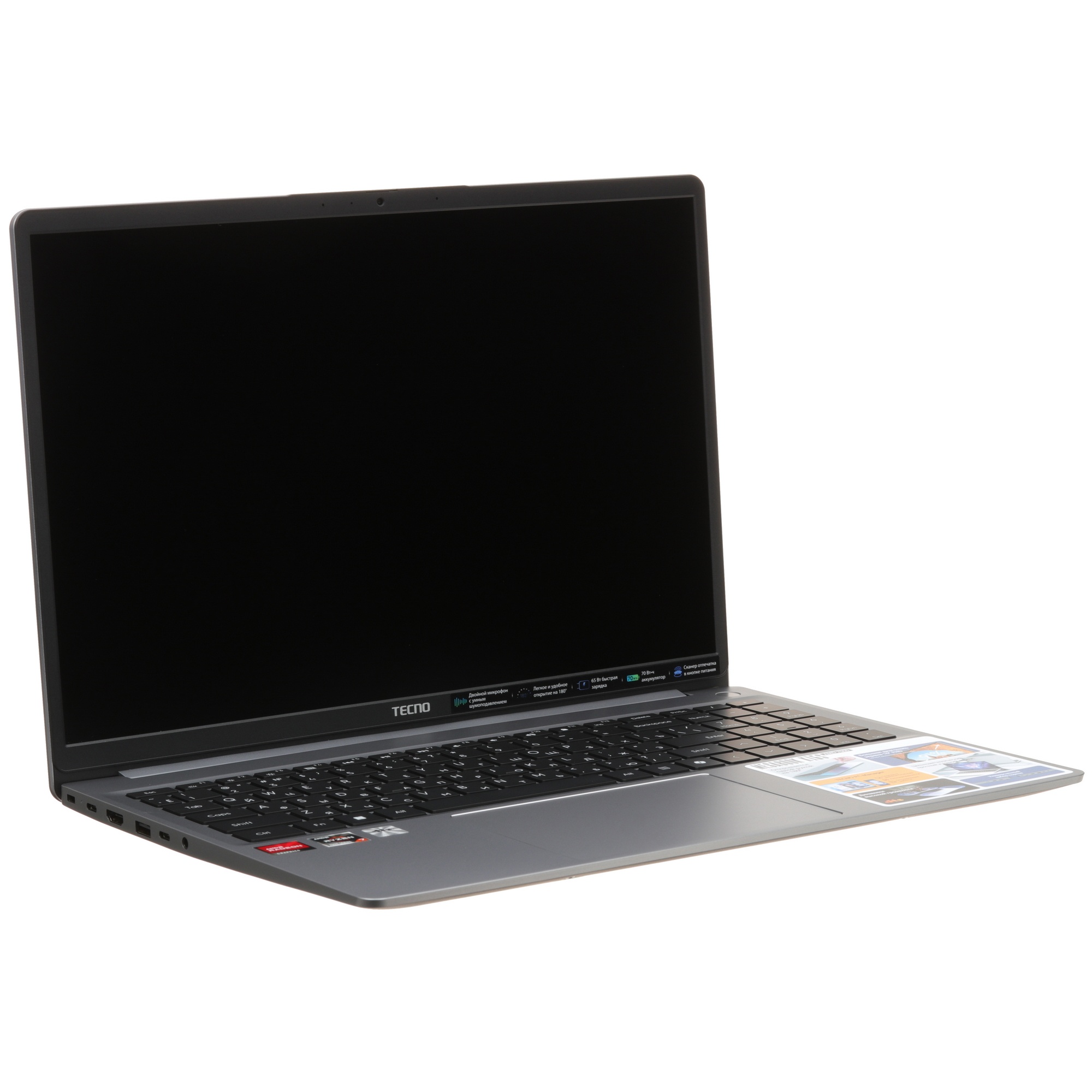 Ноутбук TECNO MegaBook K16SFA AMD Ryzen 7 7735HS/16Gb/SSD512Gb/16"/IPS/WUXGA/1920x1200/60Hz/Win11/Gr