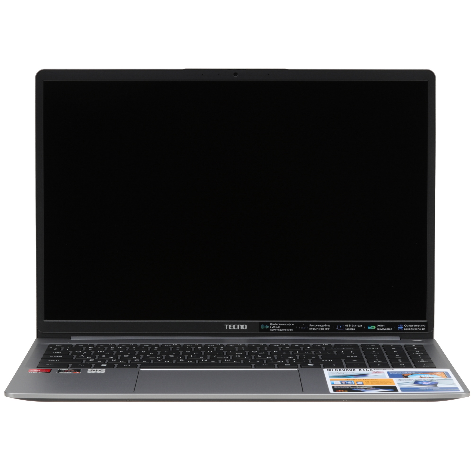 Ноутбук TECNO MegaBook K16SFA AMD Ryzen 7 7735HS/16Gb/SSD512Gb/16"/IPS/WUXGA/1920x1200/60Hz/Win11/Gr