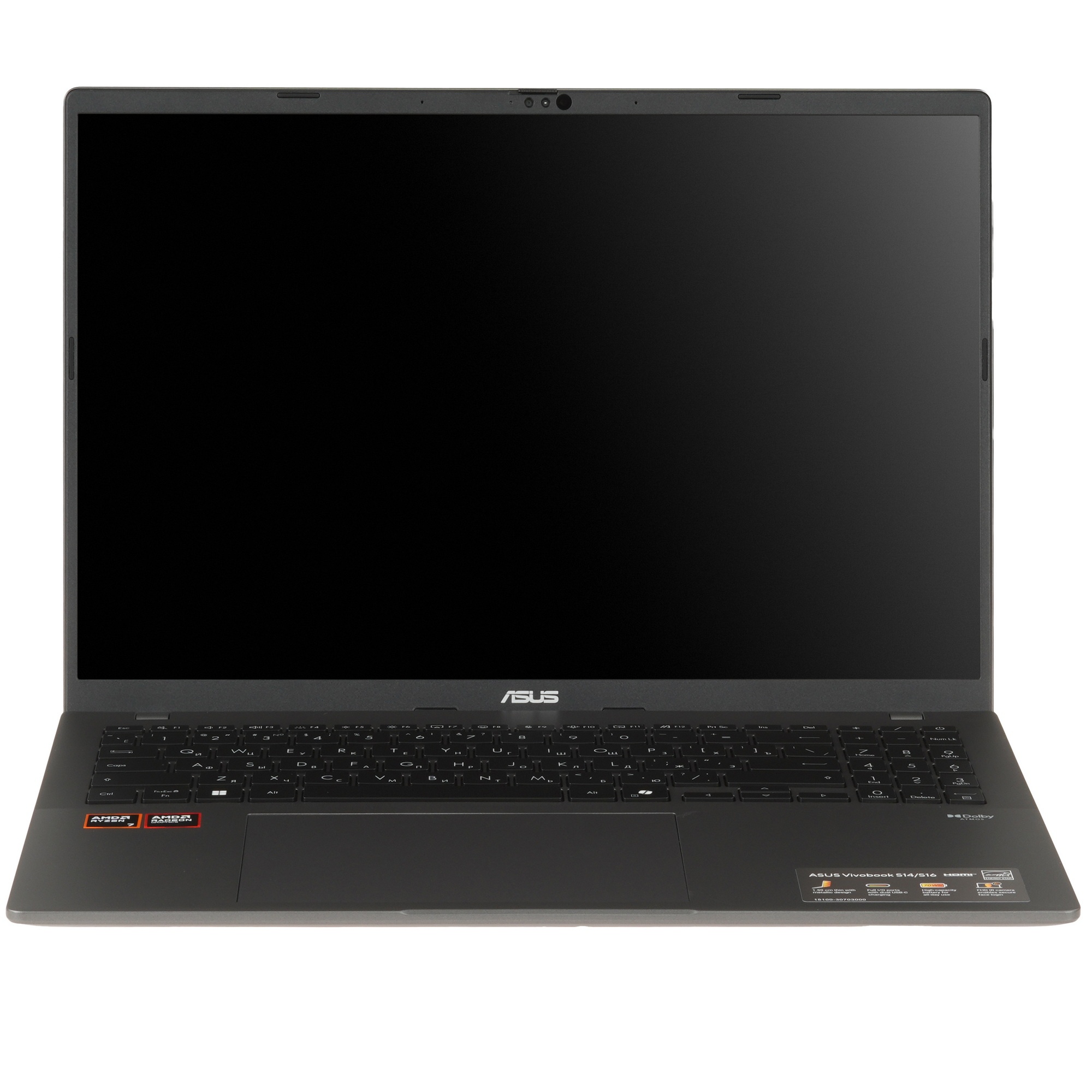 Ноутбук ASUS Vivobook S16 M3607HA-RP236/16"/IPS/AMD Ryzen 7 260/16Gb/512GbSSD/AMD Radeon Graphics/бе