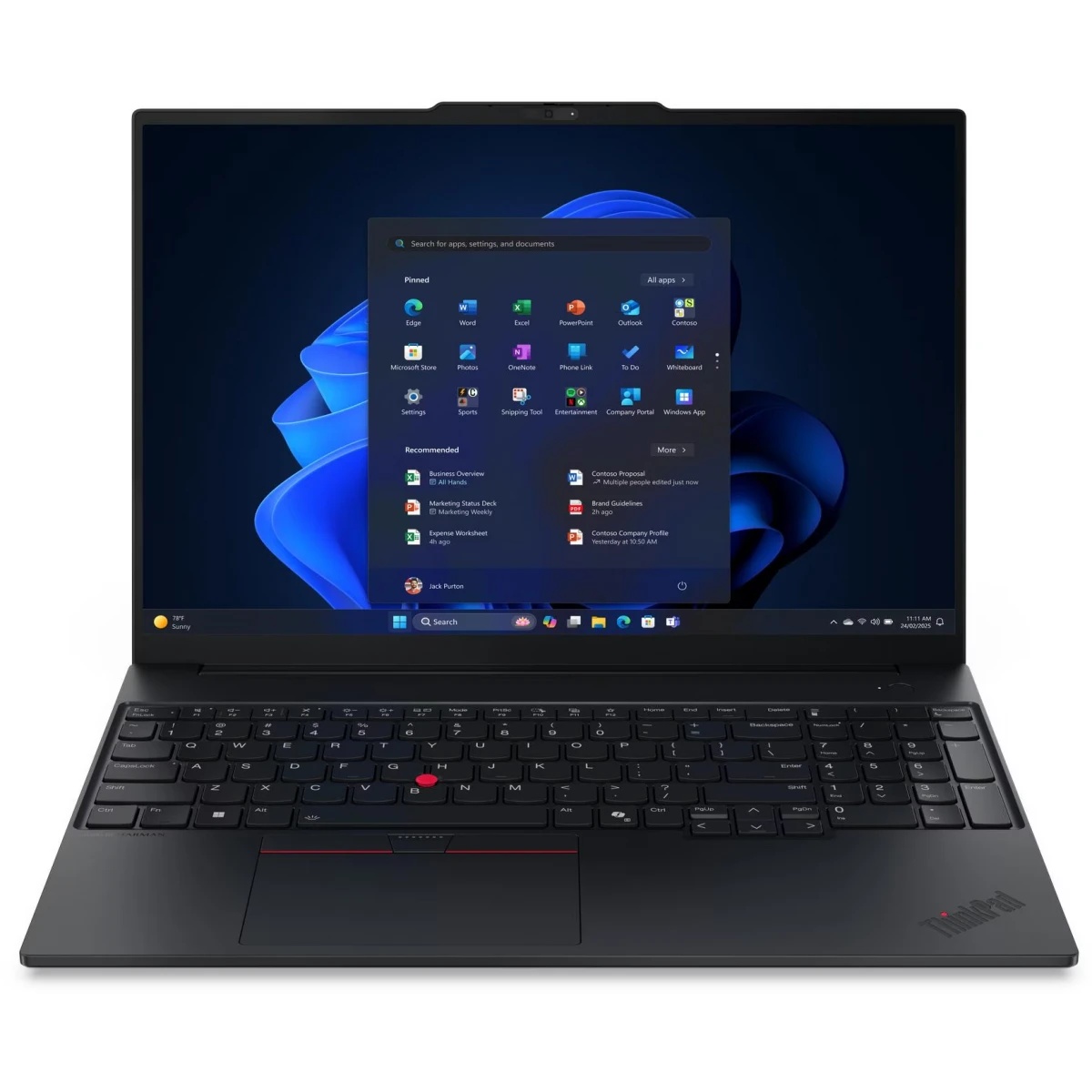 Ноутбук Lenovo ThinkPad E16 Gen 3 16" WUXGA (1920x1200) IPS 300N, Ultra 5 226V, 1x16GB SODIMM DDR5-5
