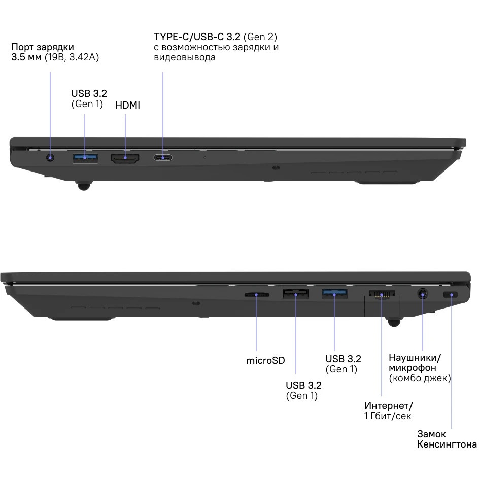Ноутбук Rikor ARZ 103.1/15.6"/IPS/AMD Ryzen 5 5560U/16Gb/512Gb SSD/AMD Radeon Graphics/Windows 11 Pr