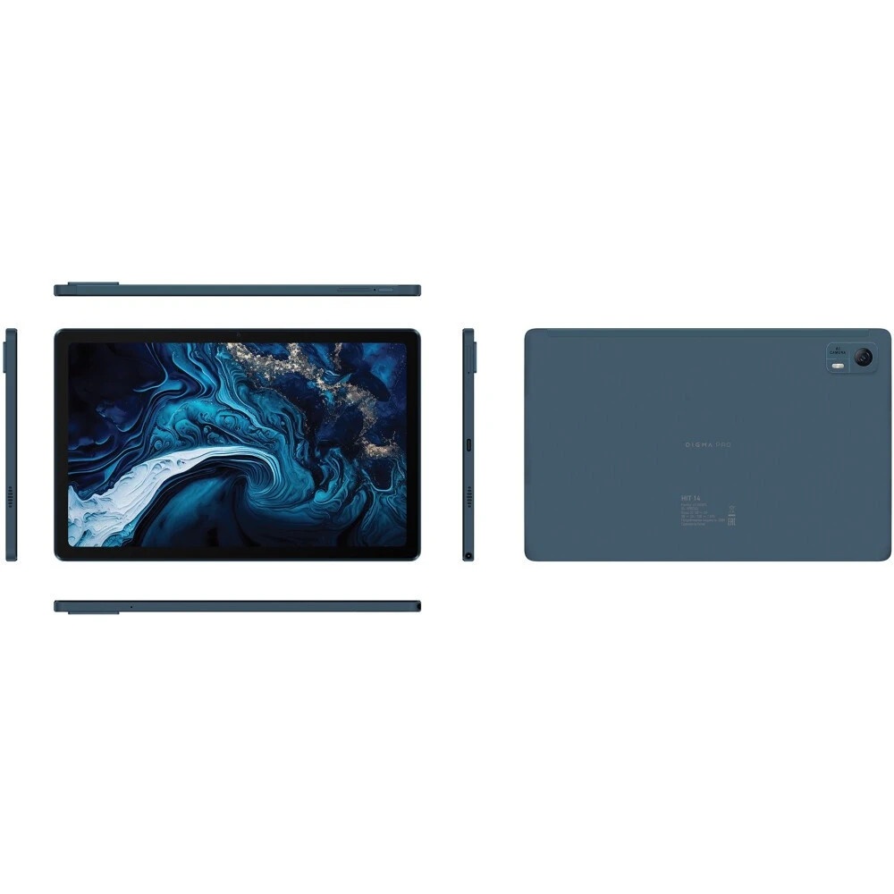 Планшет Digma Pro HIT 14 T606 (1.6) 8C RAM4Gb ROM128Gb 10.4" In-Cell 2000x1200 3G 4G Android 13 сини
