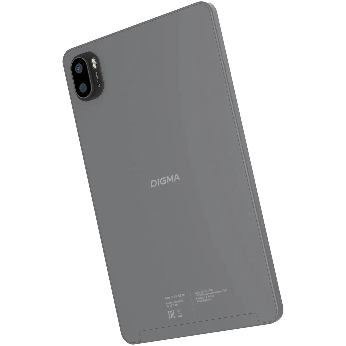 Планшет Digma Optima 8430E 4G T606 (1.6) RAM4Gb ROM64Gb 8" IPS 1280x800 4G 1Sim Android 14 серый 5Mp