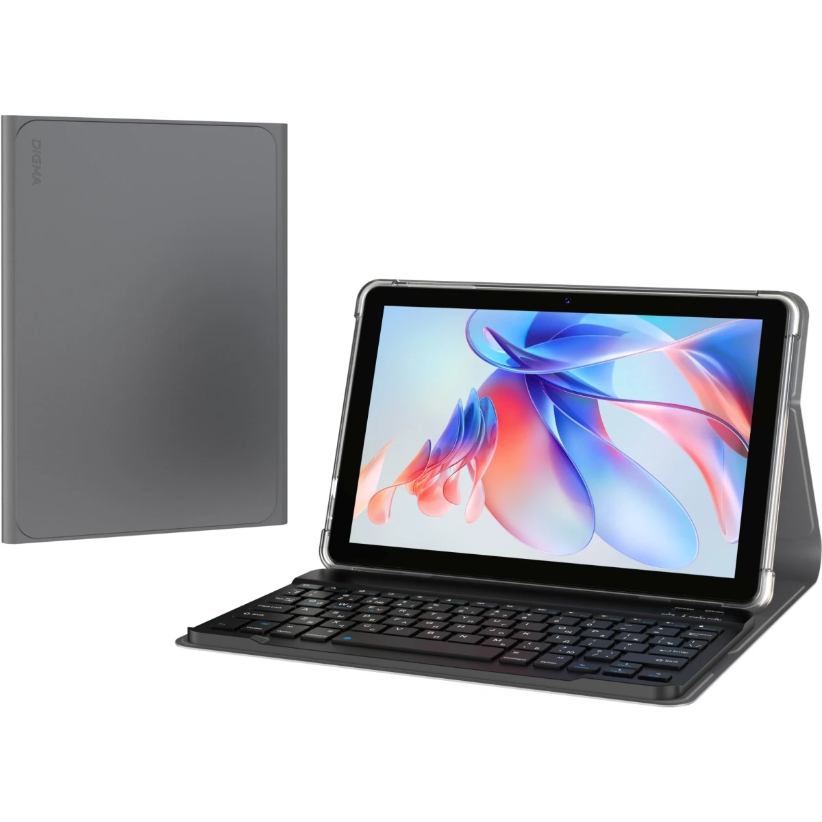 Планшет Digma K10 PLUS T615 (1.6) 8C RAM4Gb ROM64Gb 10.1" IPS 1280x800 4G Android 15 серый 5Mpix 2Mp