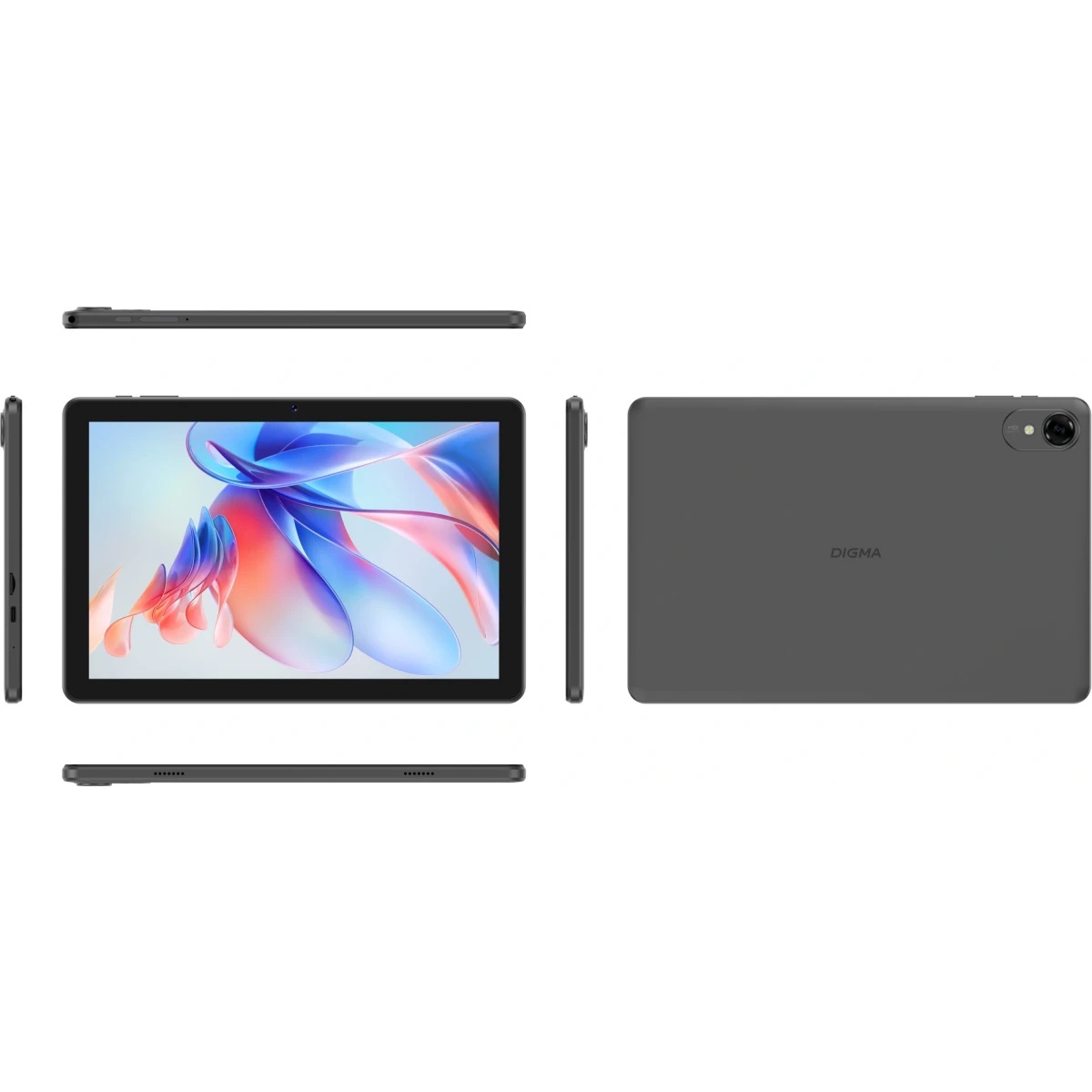 Планшет Digma K10 PLUS T615 (1.6) 8C RAM4Gb ROM64Gb 10.1" IPS 1280x800 4G Android 15 серый 5Mpix 2Mp