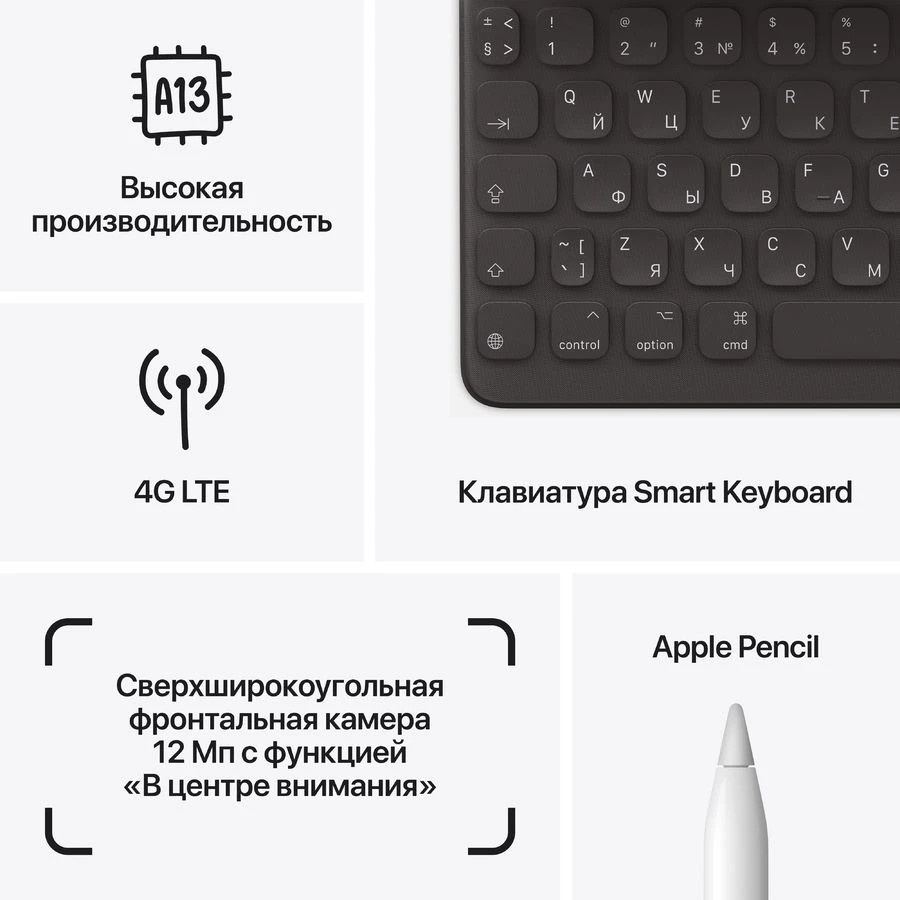 Планшет Apple iPad 2021 A2604 A13 Bionic 6С RAM3Gb ROM64Gb 10.2" IPS 2160x1620 4G iOS серебристый 8M