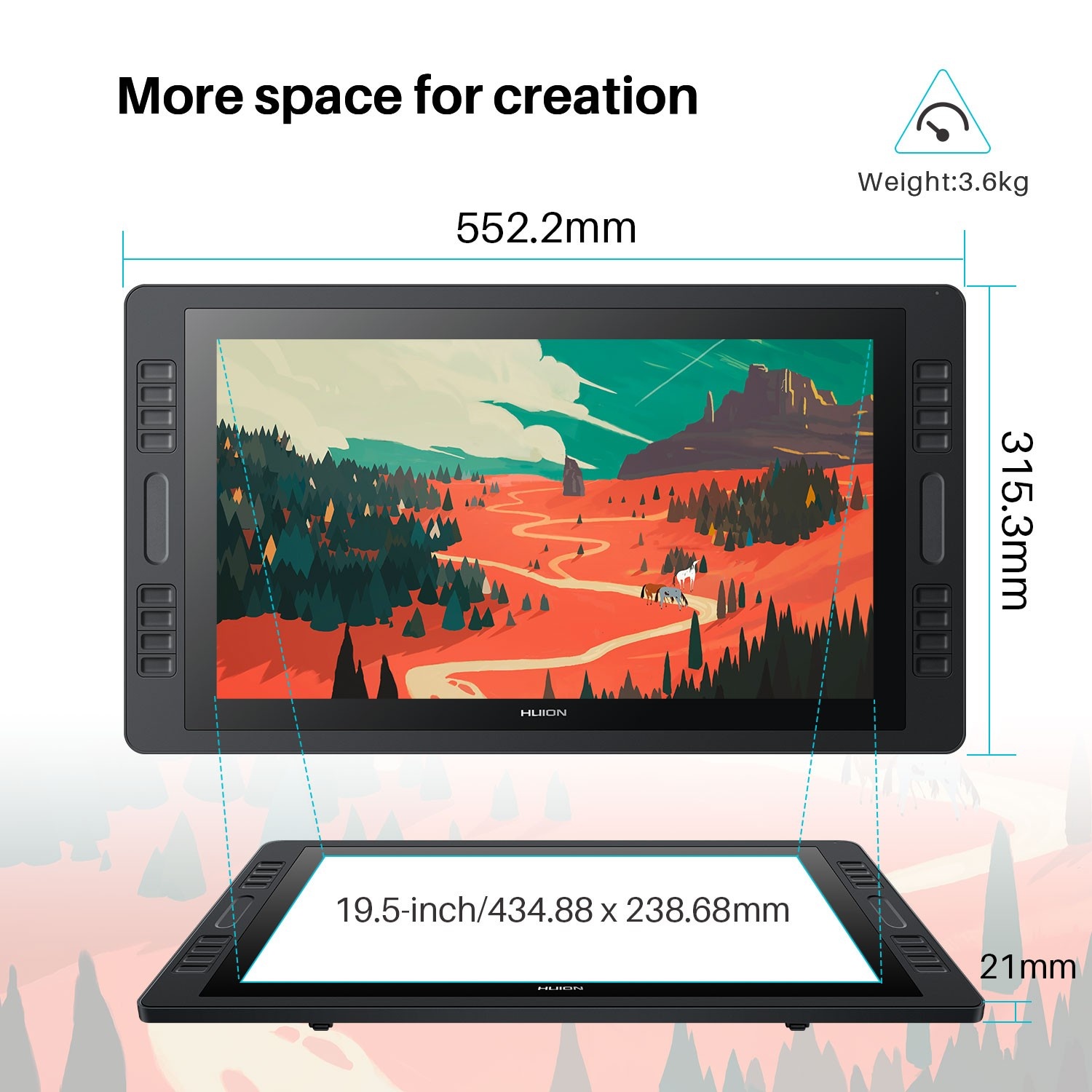 Интерактивный дисплей Huion KAMVAS Pro 20