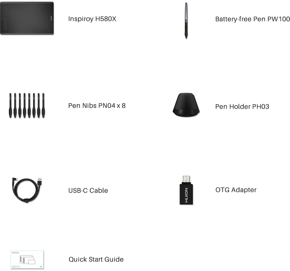 Графический планшет Huion Inspiroy H580X