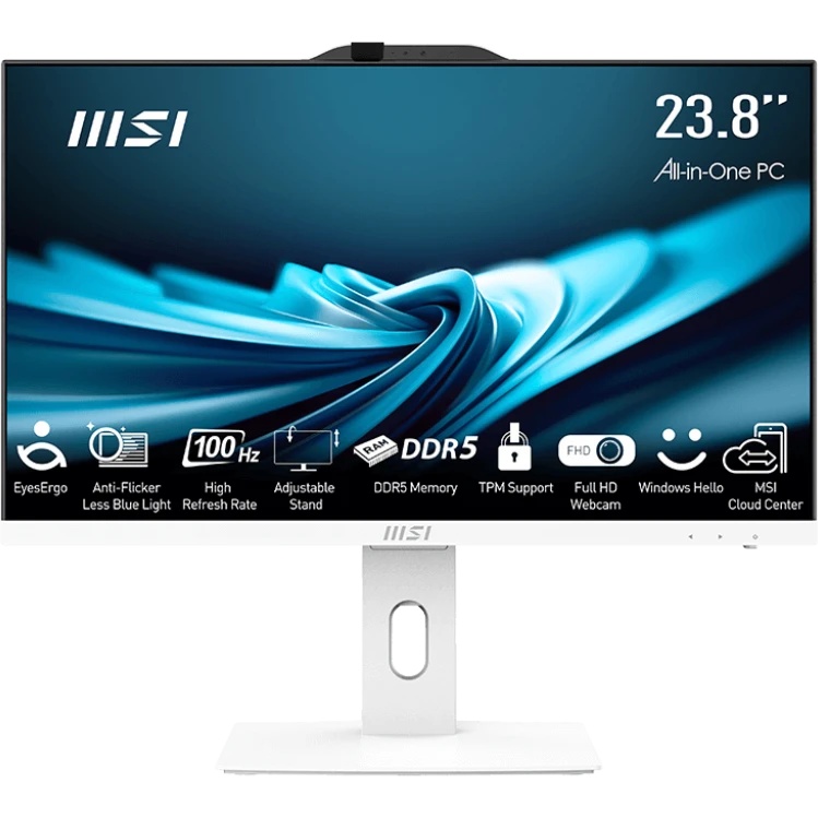 Моноблок 23.8" FHD MSI Pro AP242P 14M-668XRU white (Core i7 14700/16Gb/512Gb SSD/VGA int/noOS/kb+m)