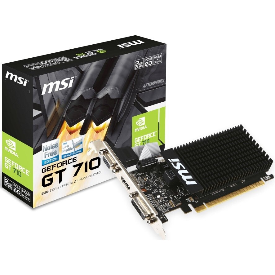Видеокарта AFOX NVIDIA GeForce GT710 2GB DDR3 64BIT DVI HDMI VGA LP RTL