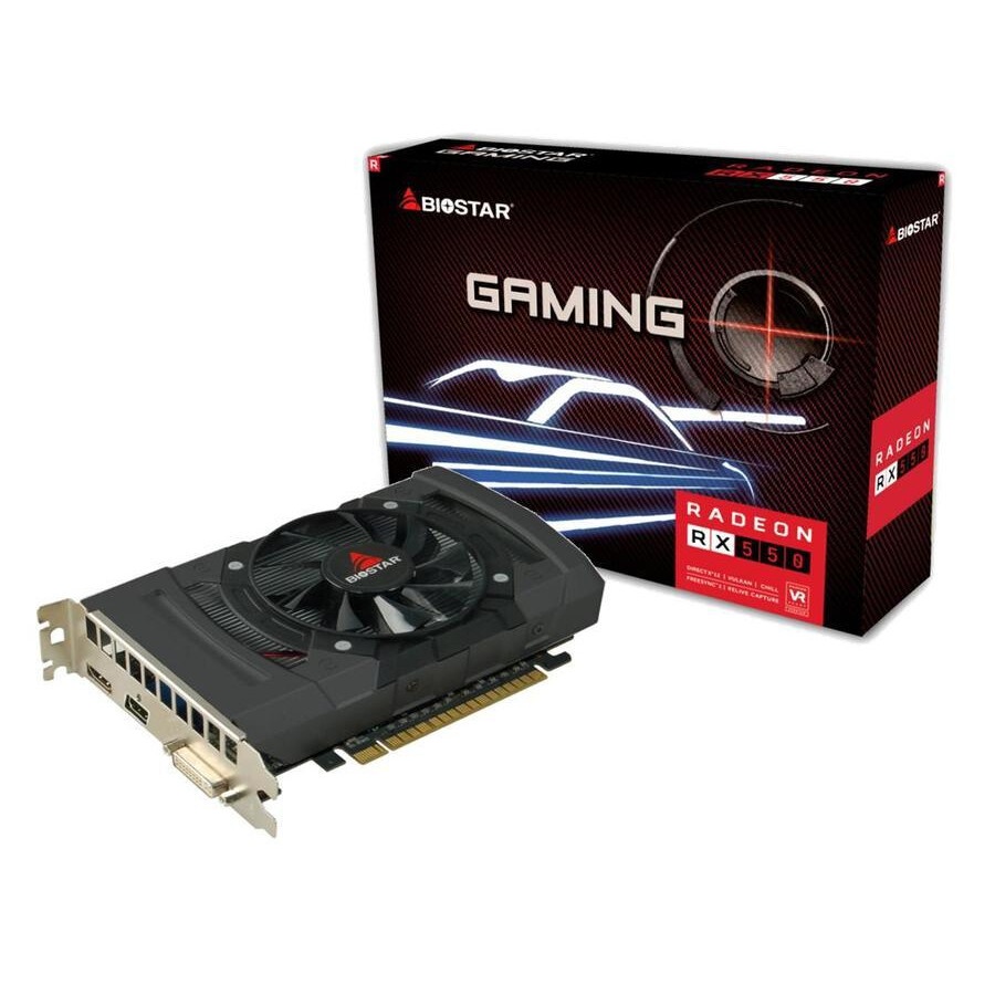 Видеокарта Biostar AMD Radeon RX 550 4Gb RX550-4GB PCI-E 128bit GDDR5 1100/6000 DVIx1 HDMIx1 DPx1 HD