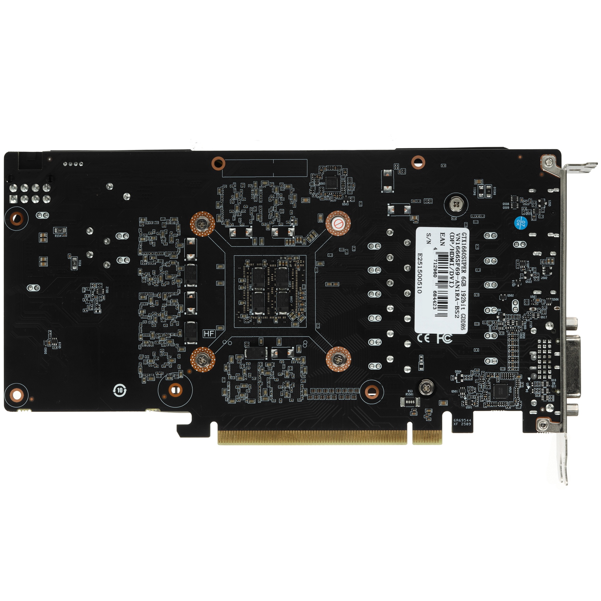 Видеокарта Biostar PCI-E VN1666SF69 NVIDIA GeForce GTX 1660SUPER 6Gb 192bit GDDR6 1530/8000 DVIx1 HD